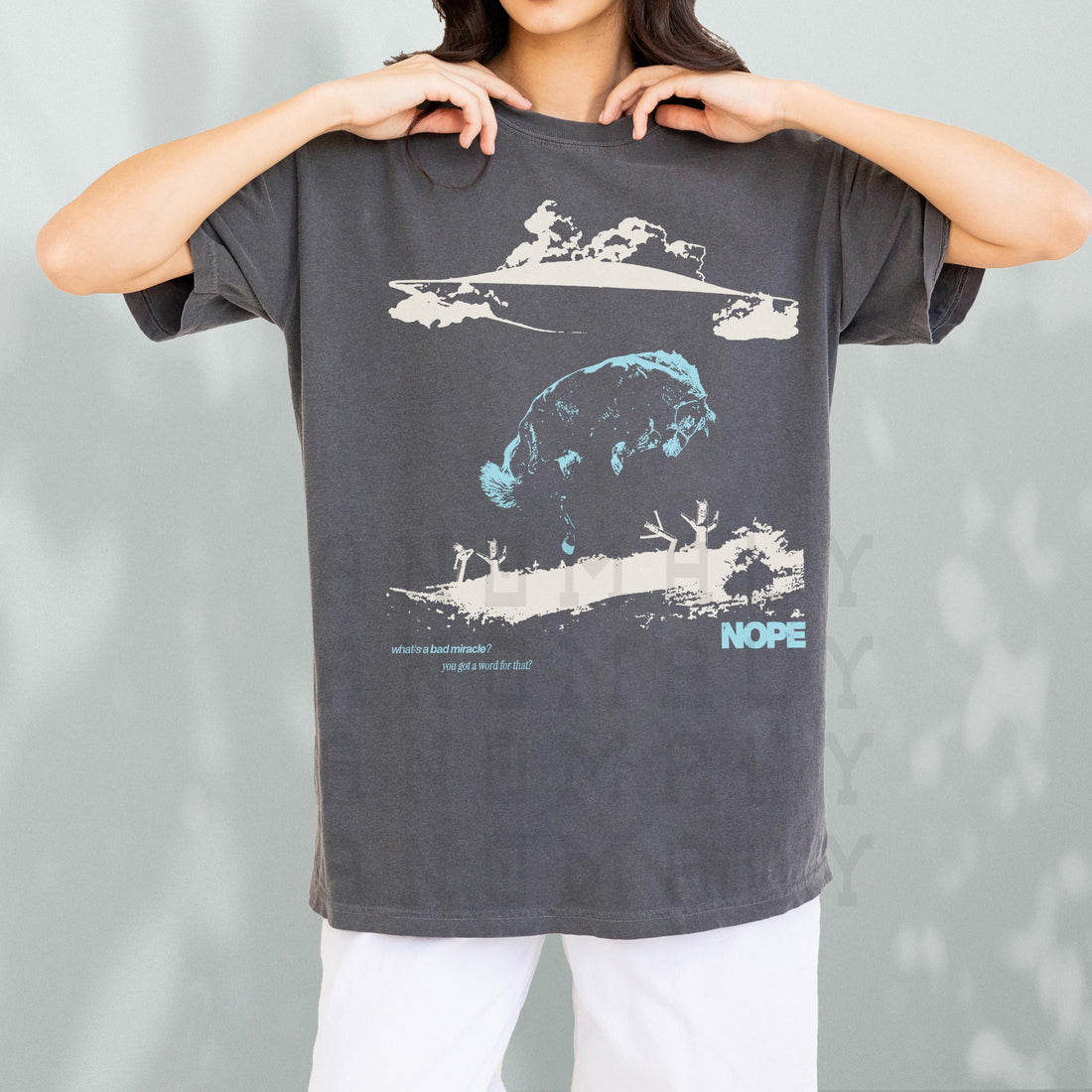 Say Nope Alien T-Shirt – UFO Halftone Horror Movie Graphic Tee