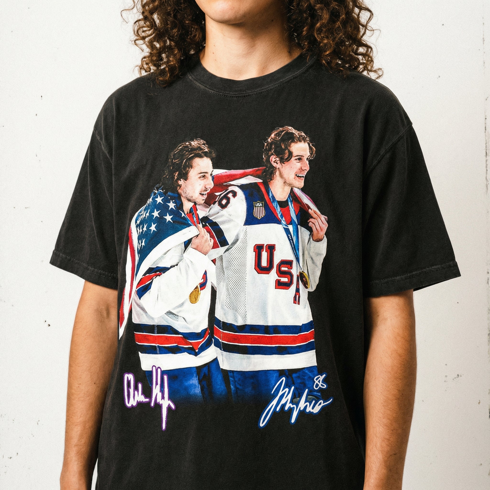USA Gold Medal Hockey Champion Jack Hughes Quinn Hughes Shirt – Hockey Fan Graphic Tee