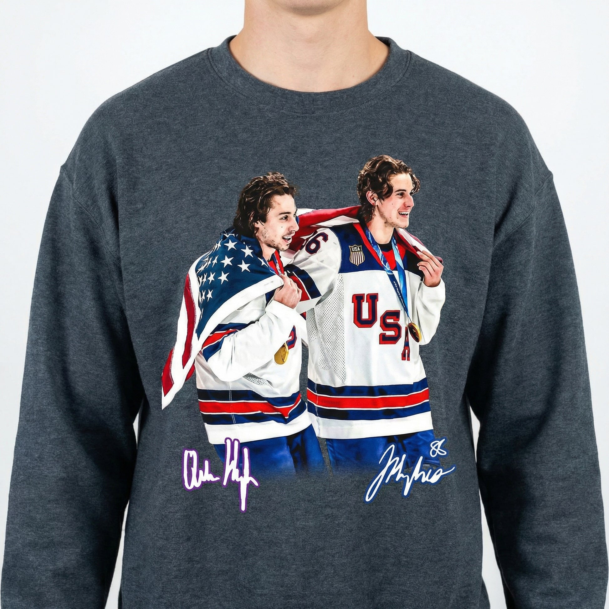 USA Gold Medal Hockey Champion Jack Hughes Quinn Hughes Shirt – Hockey Fan Graphic Tee