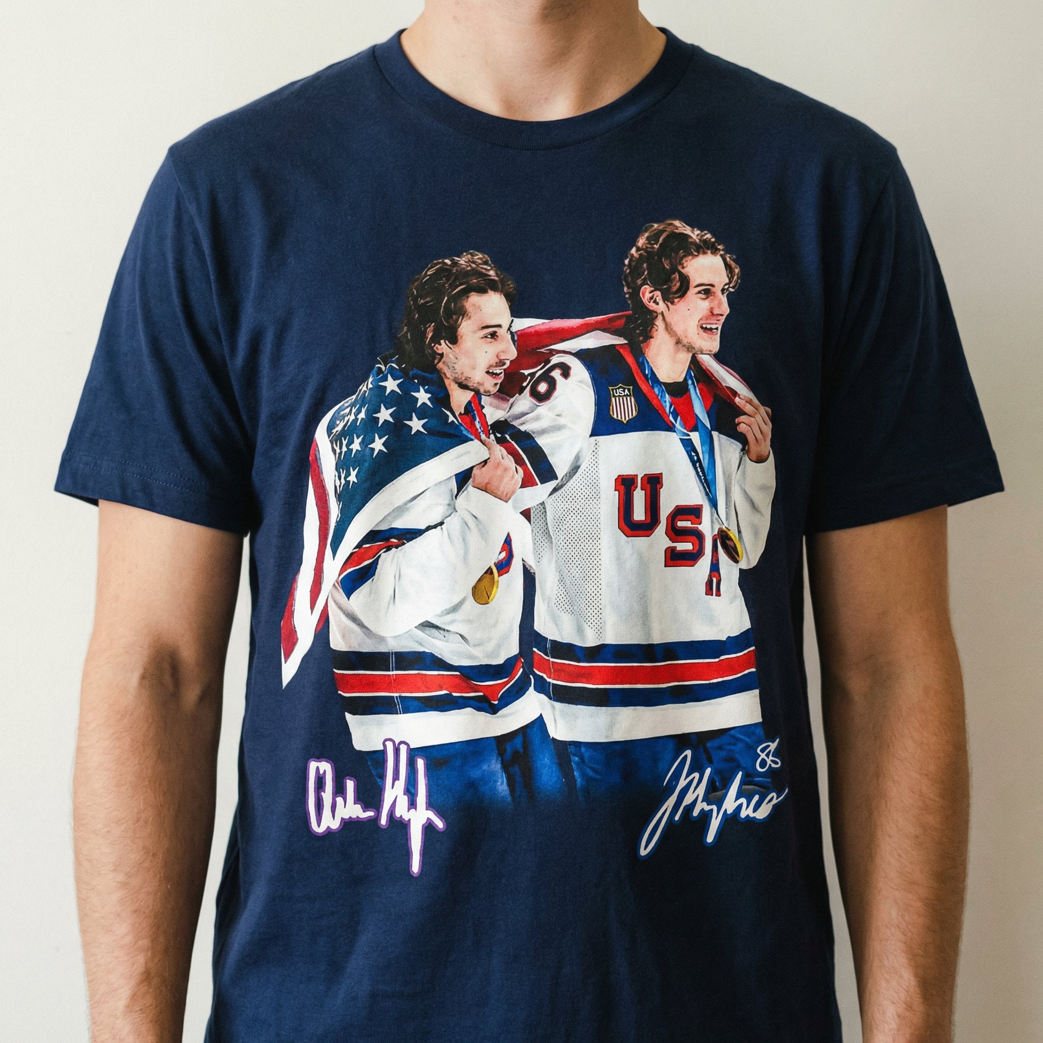 USA Gold Medal Hockey Champion Jack Hughes Quinn Hughes Shirt – Hockey Fan Graphic Tee