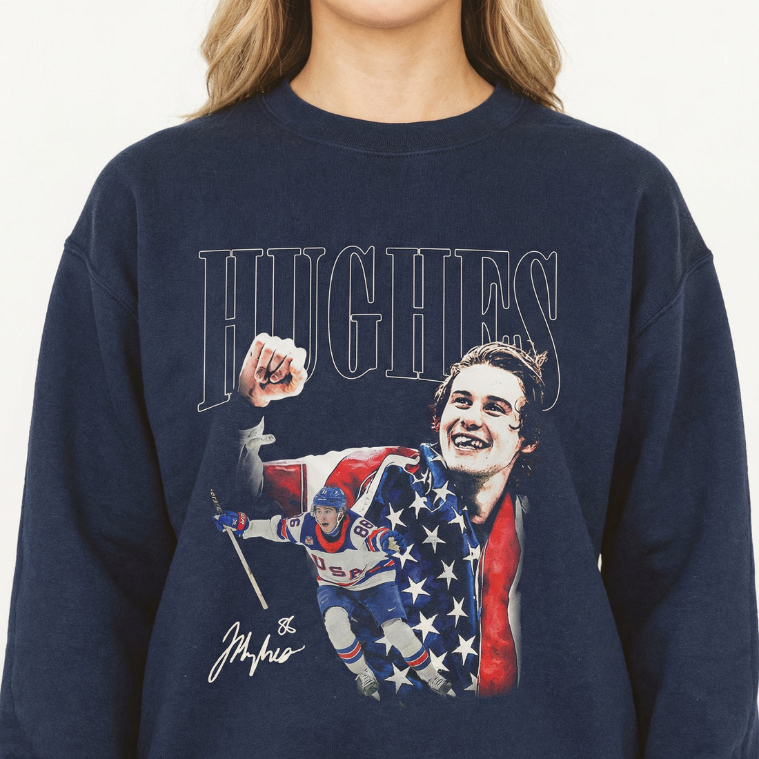 USA Hockey Jack Hughes Vintage 90s Style T-Shirt – Retro Ice Hockey Fan Graphic