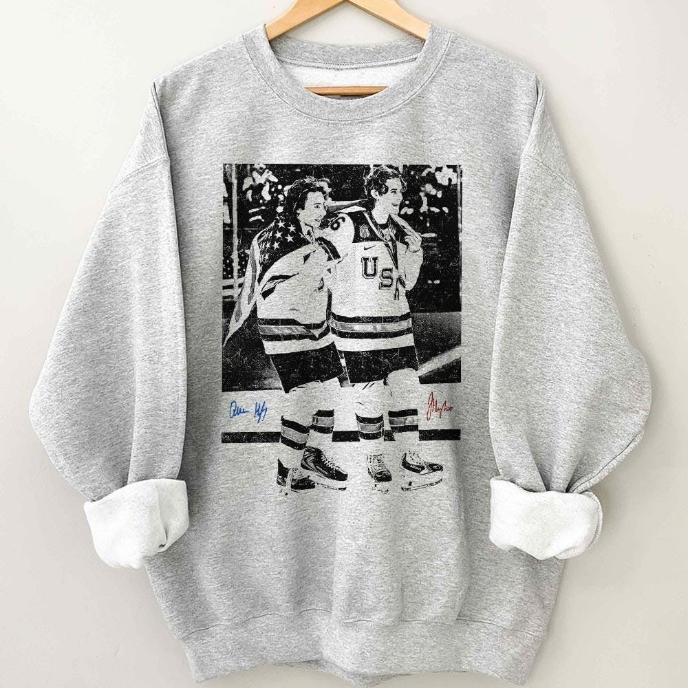 USA Hockey Quinn Hughes Jack Champion Shirt – Vintage Ice Hockey Fan Graphic Tee