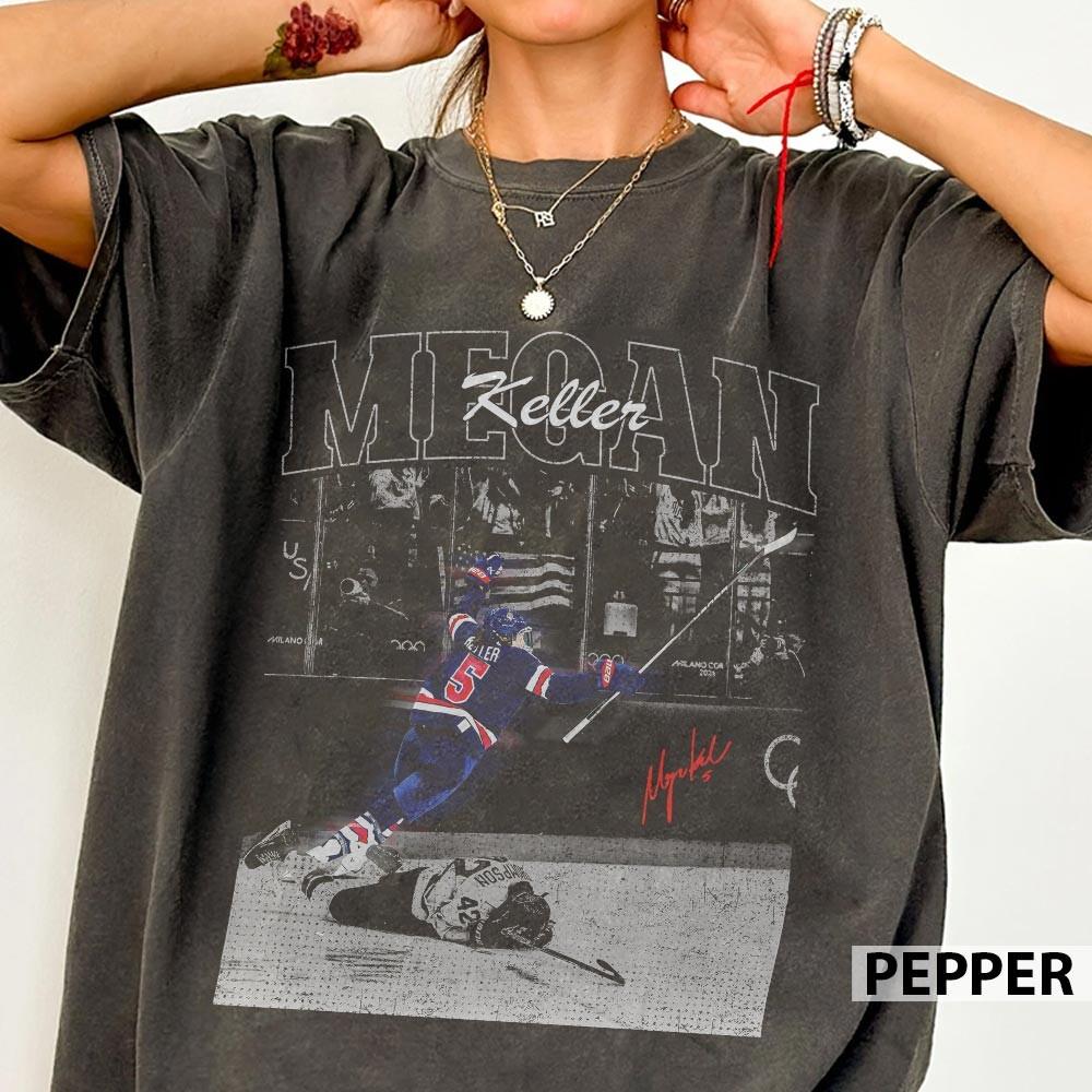 USA Women’s Megan Keller Hockey Champion T-Shirt – Vintage Patriotic Sports Graphic
