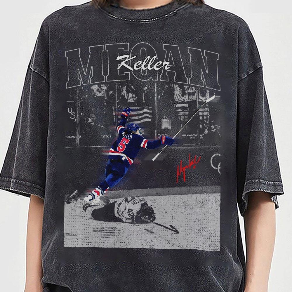 USA Women’s Megan Keller Hockey Champion T-Shirt – Vintage Patriotic Sports Graphic