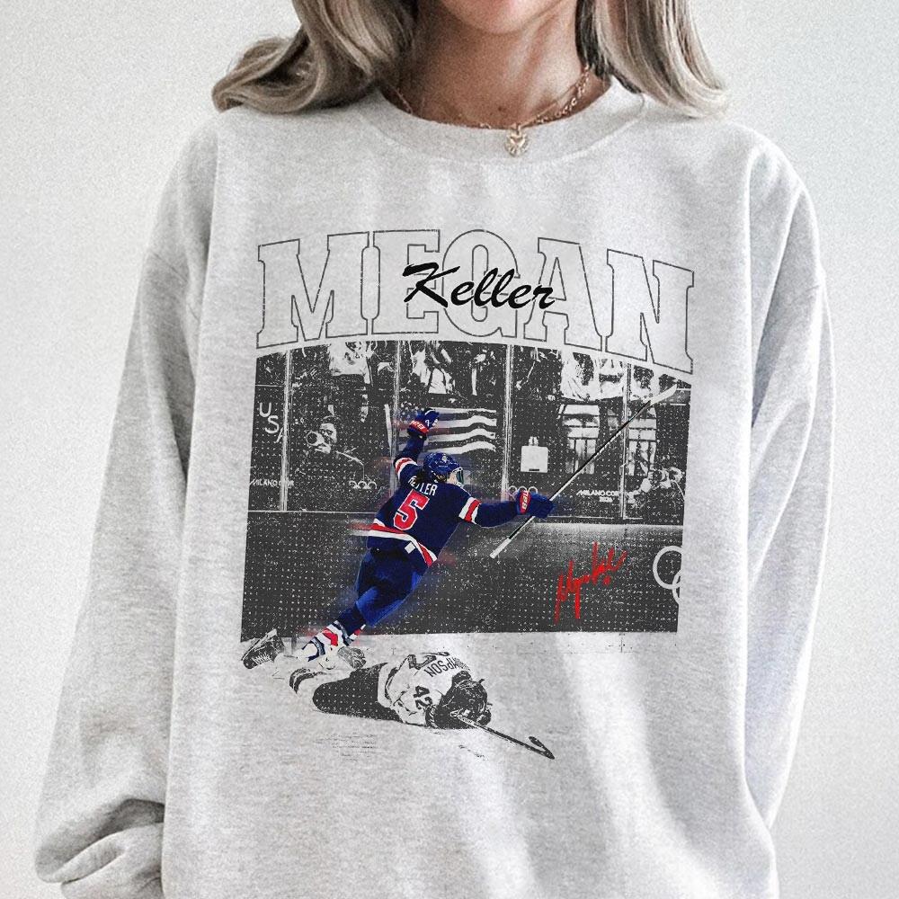 USA Women’s Megan Keller Hockey Champion T-Shirt – Vintage Patriotic Sports Graphic
