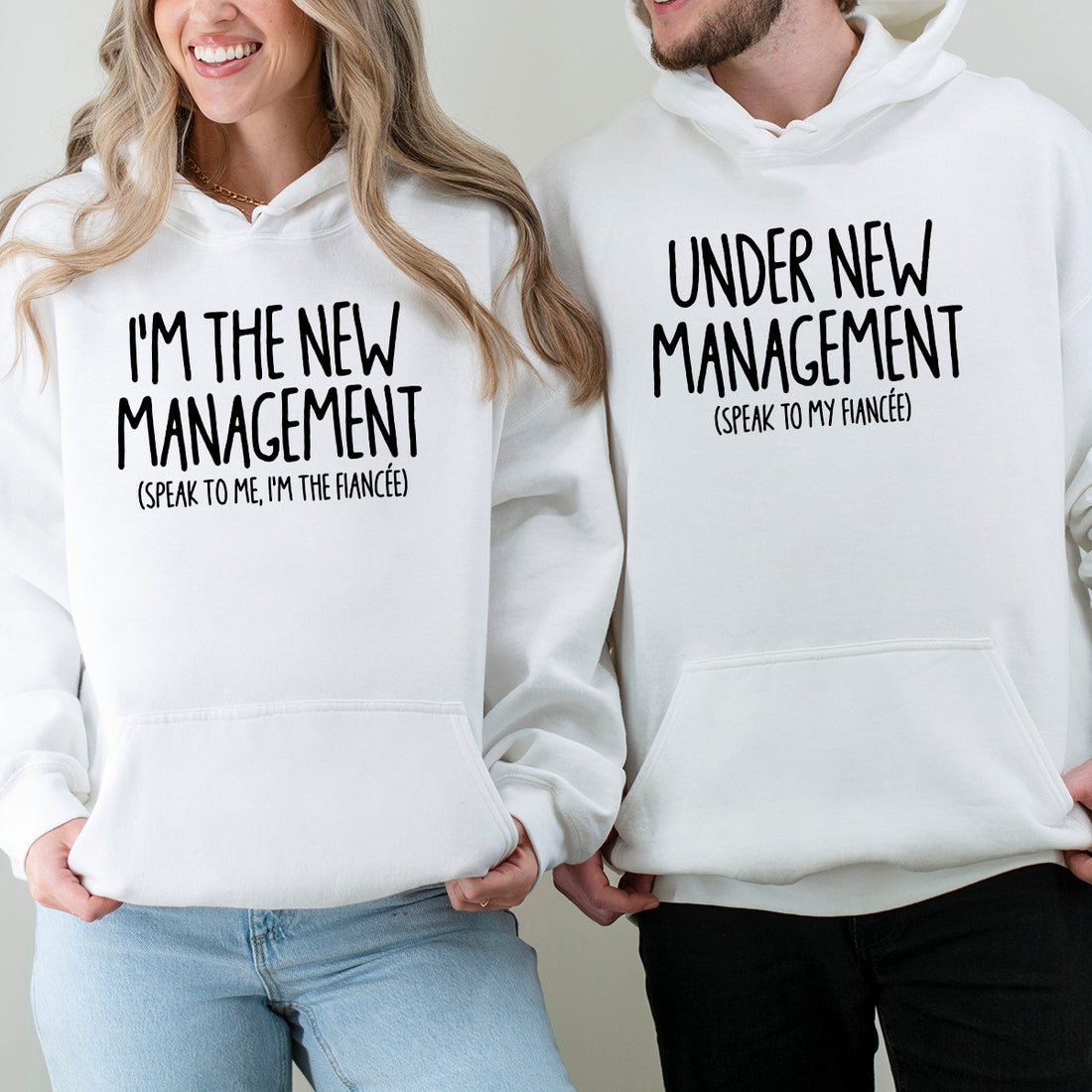 Under New Management Engagement Matching Hoodies For Couples