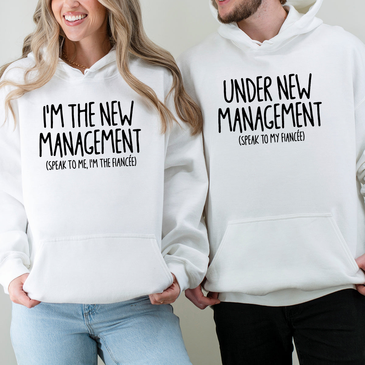 Under New Management Engagement Matching Hoodies For Couples