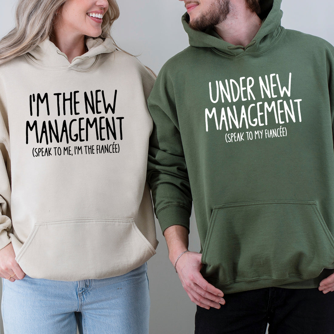 Under New Management Engagement Matching Hoodies For Couples