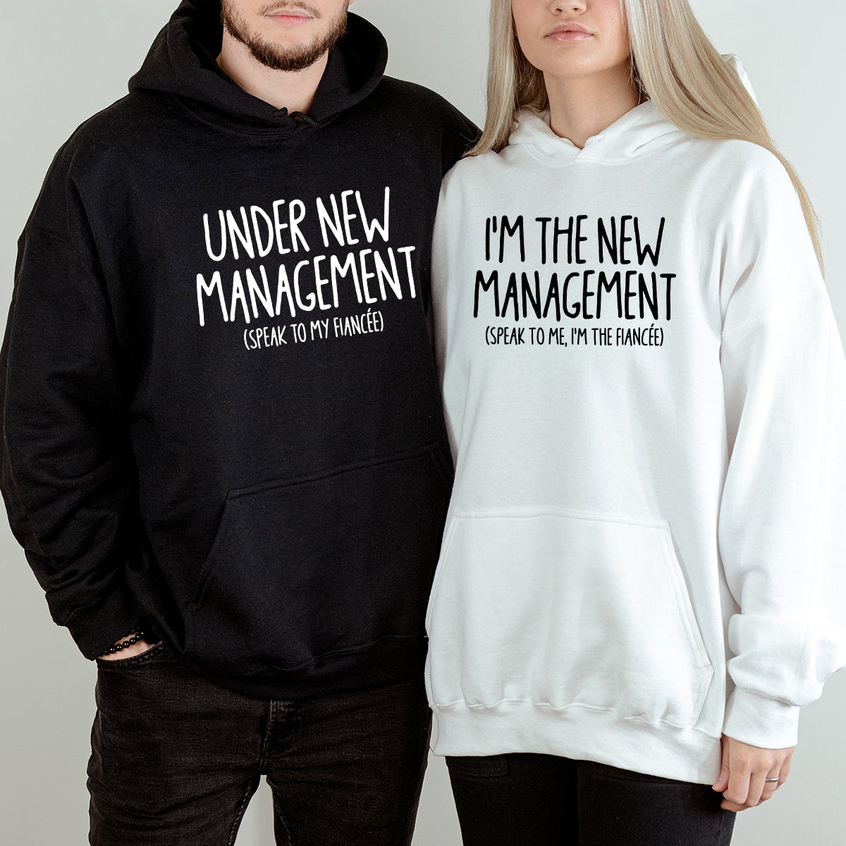 Under New Management Engagement Matching Hoodies For Couples