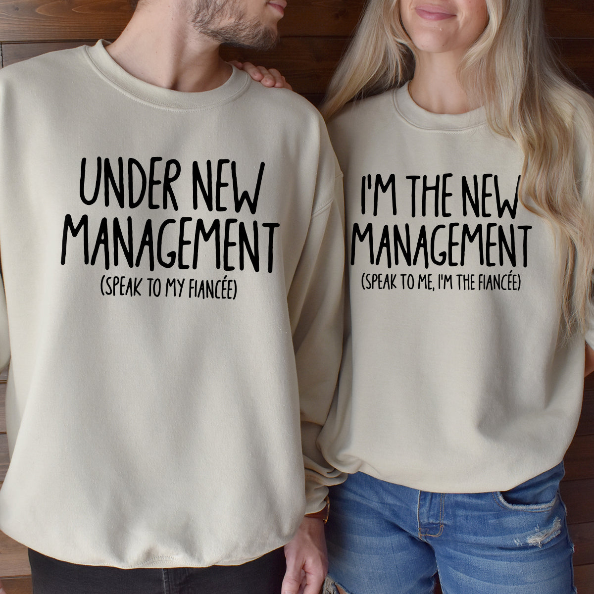 Under New Management Engagement Matching Hoodies For Couples