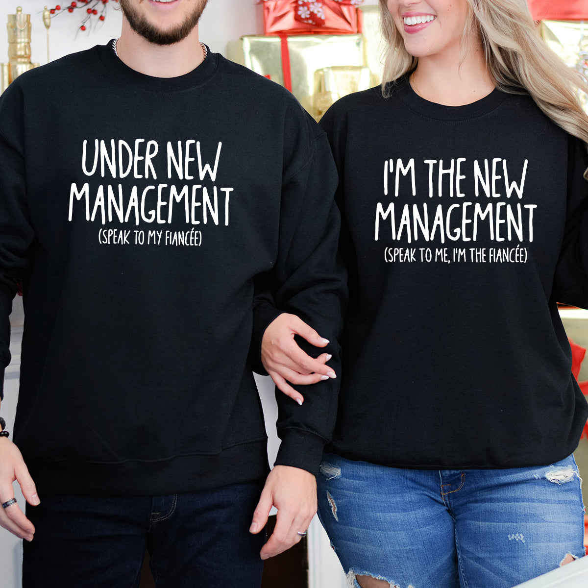 Under New Management Engagement Matching Hoodies For Couples