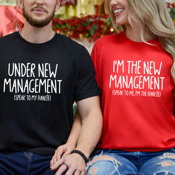 Under New Management Engagement Matching T-Shirts For Couples