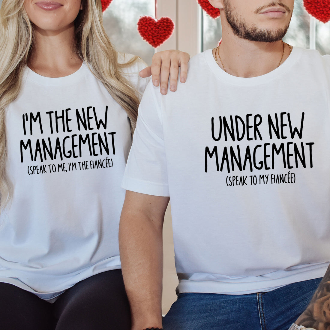 Under New Management Engagement Matching T-Shirts For Couples