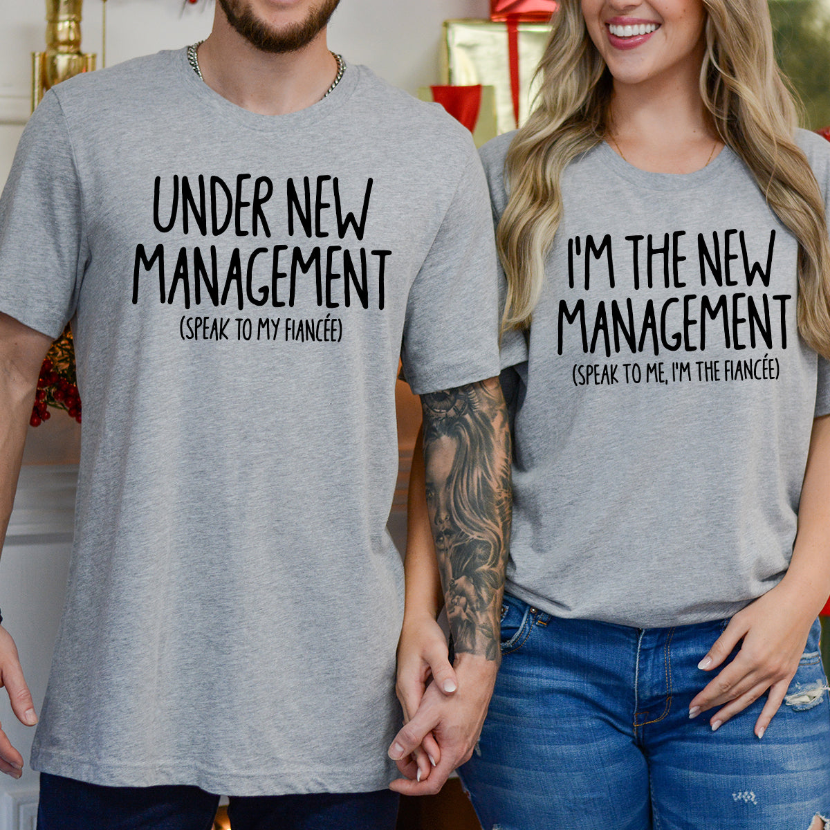 Under New Management Engagement Matching T-Shirts For Couples