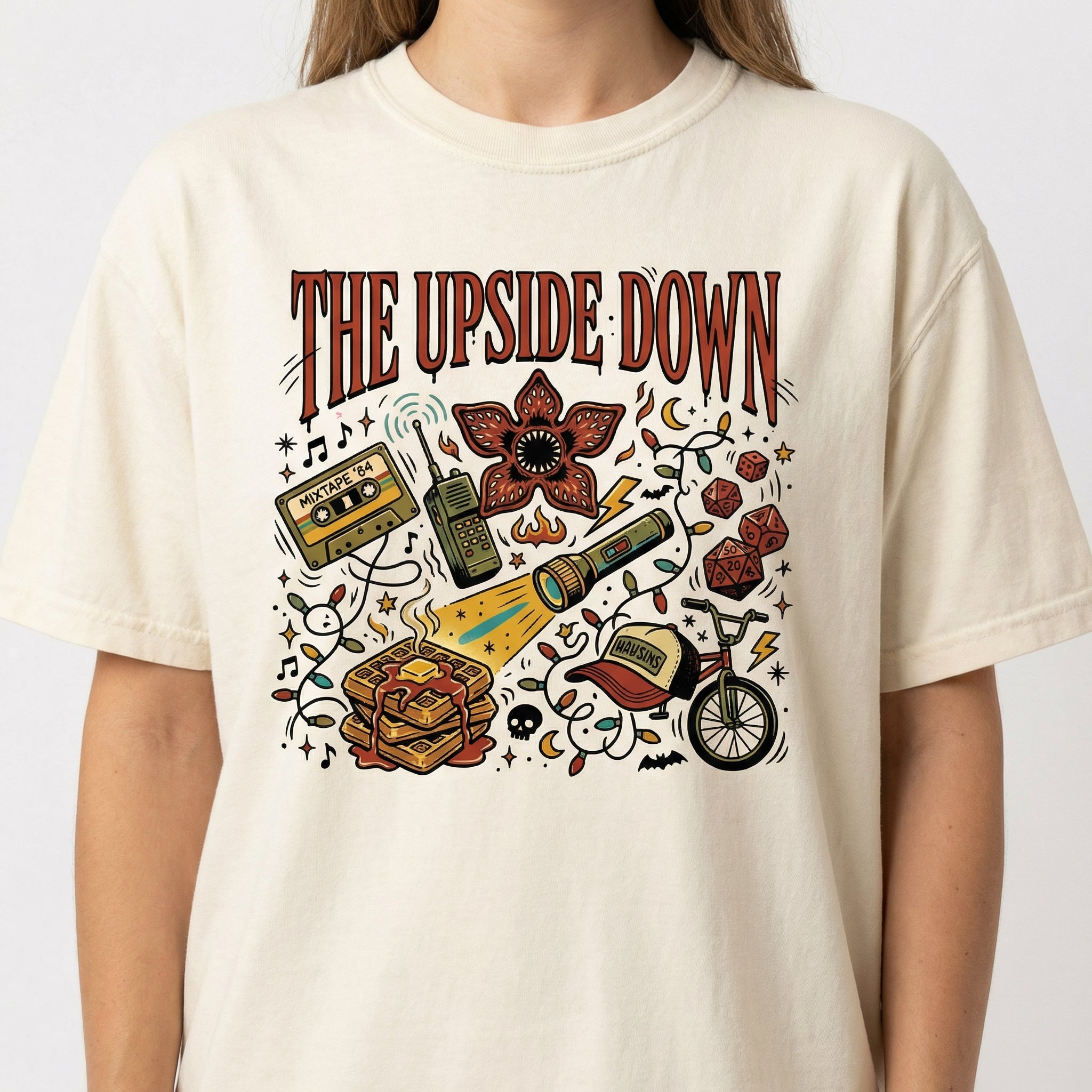 Upside Down Inspired Christmas T-Shirt - Retro Sci Fi Holiday Graphic Tee