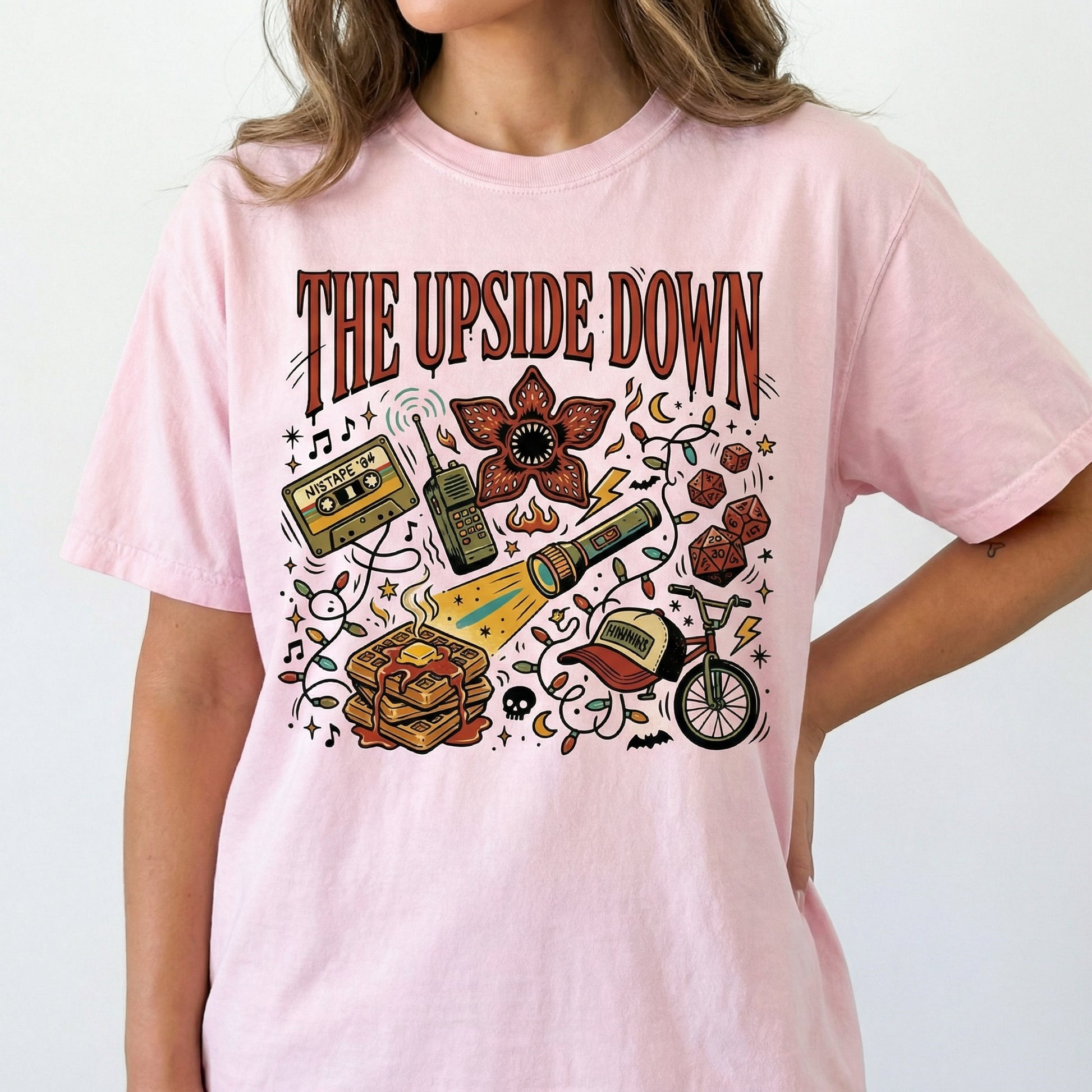 Upside Down Inspired Christmas T-Shirt - Retro Sci Fi Holiday Graphic Tee