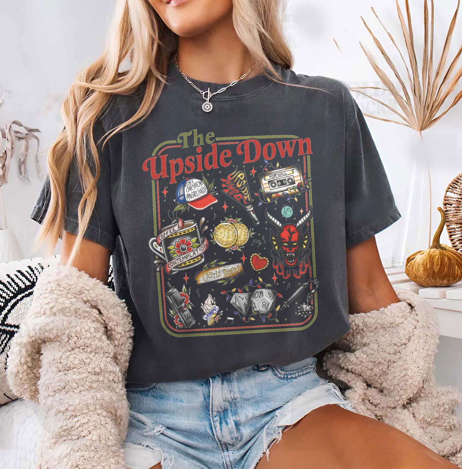 Upside World Inspired Christmas T-Shirt - Retro Sci Fi Holiday Graphic Tee