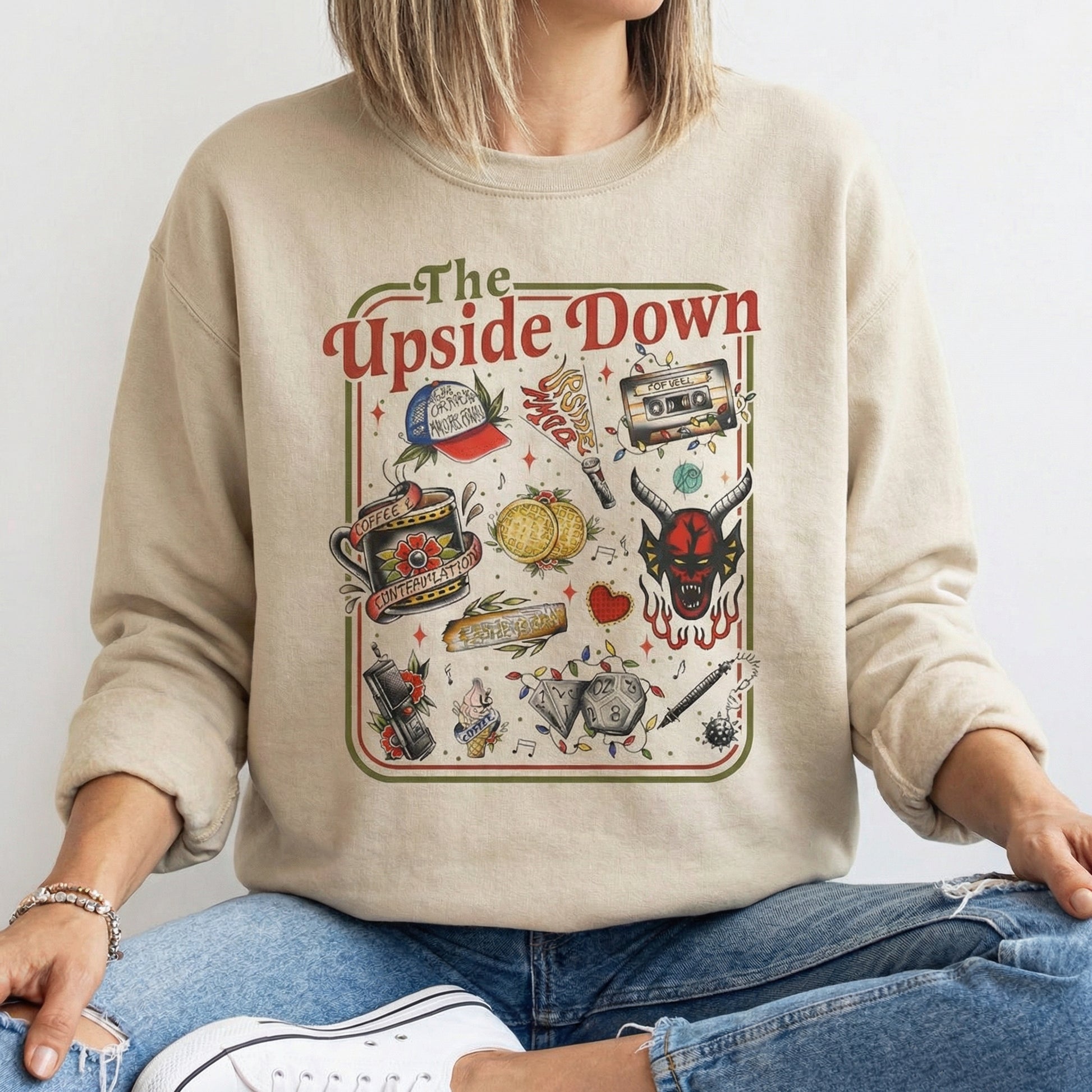 Upside World Inspired Christmas T-Shirt - Retro Sci Fi Holiday Graphic Tee