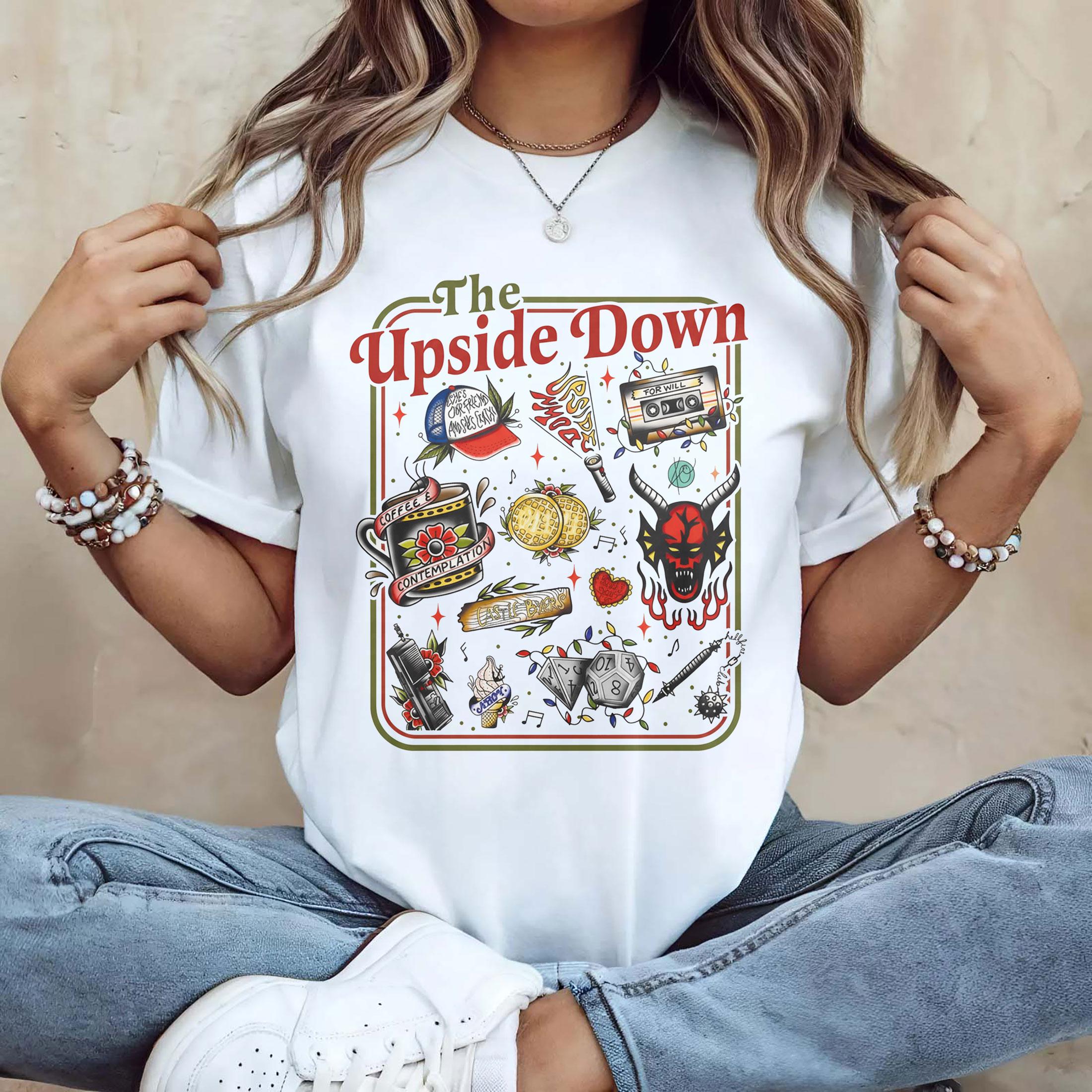 Upside World Inspired Christmas T-Shirt - Retro Sci Fi Holiday Graphic Tee