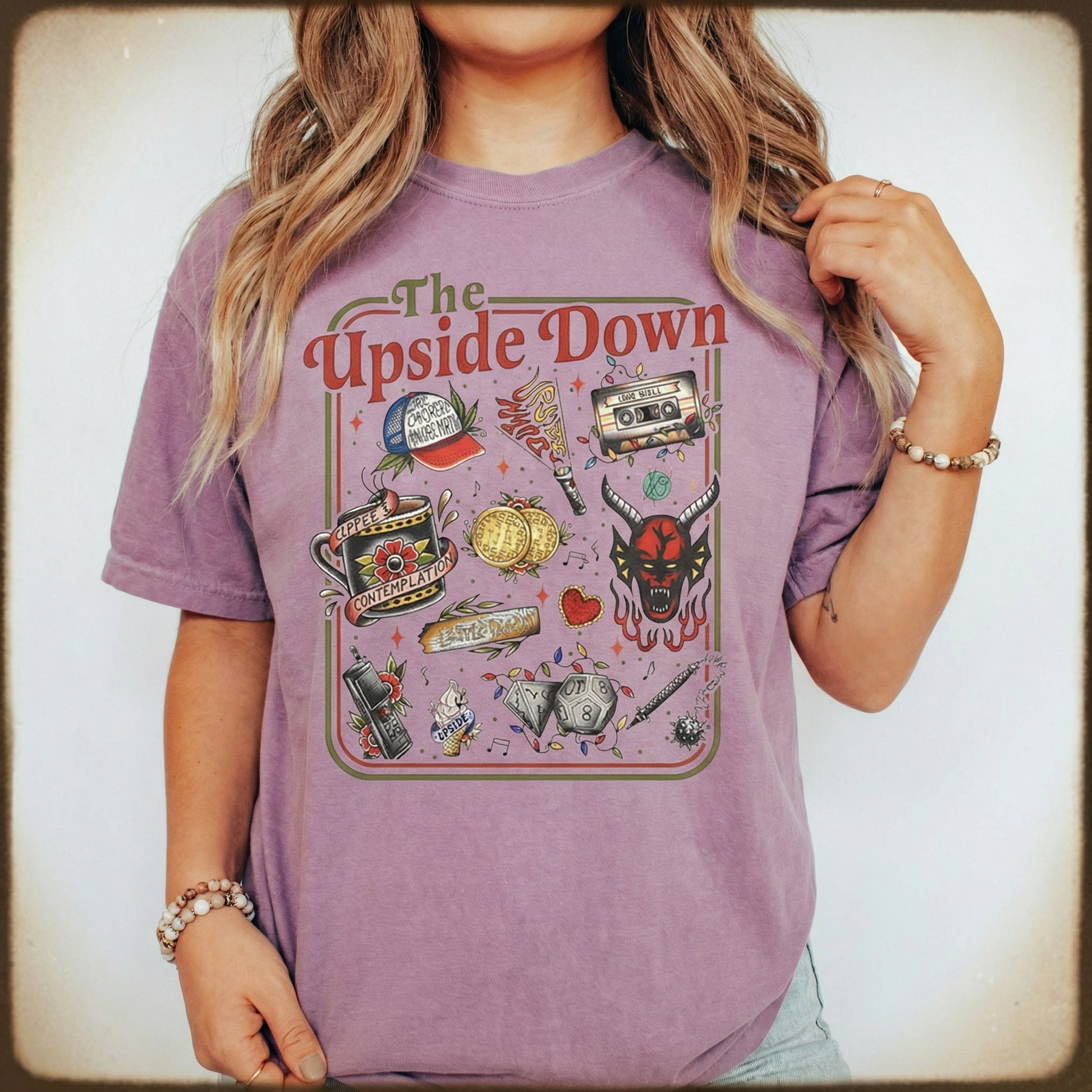 Upside World Inspired Christmas T-Shirt - Retro Sci Fi Holiday Graphic Tee