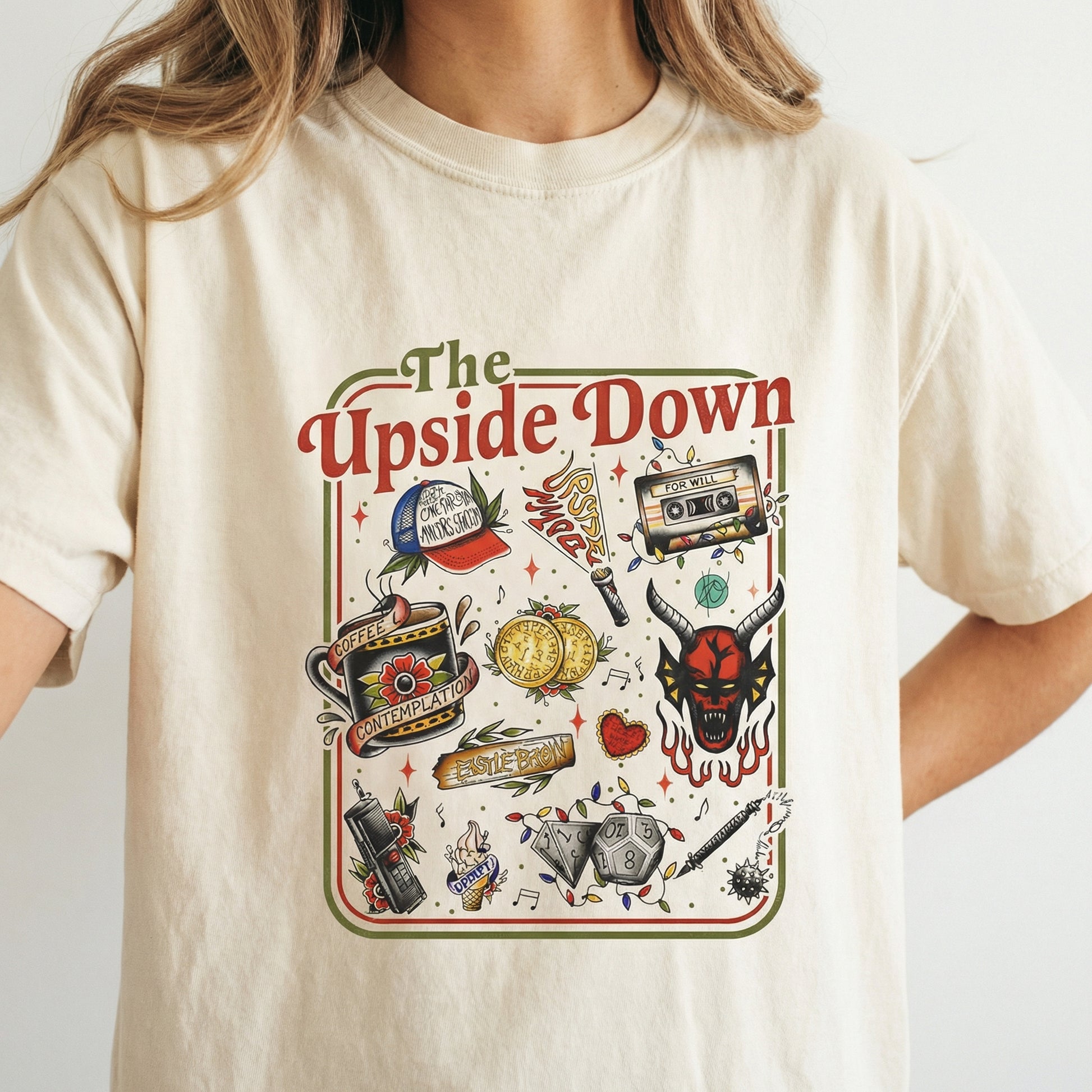 Upside World Inspired Christmas T-Shirt - Retro Sci Fi Holiday Graphic Tee