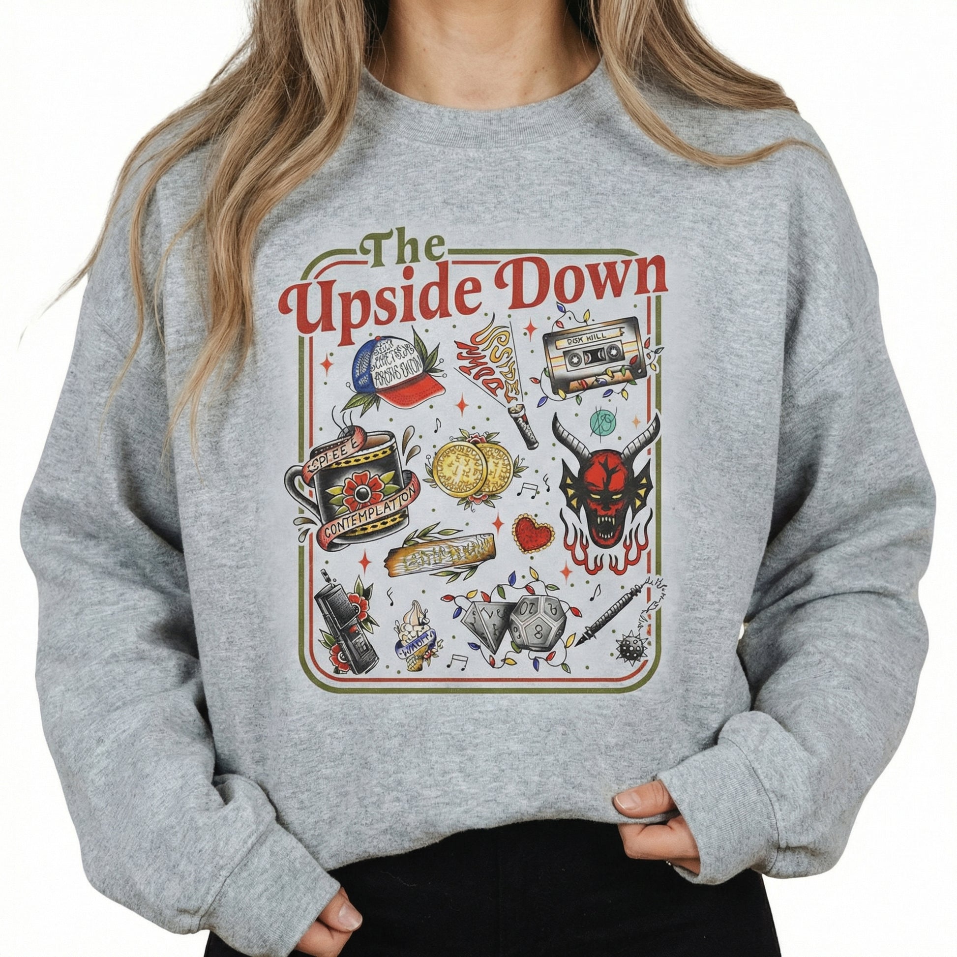 Upside World Inspired Christmas T-Shirt - Retro Sci Fi Holiday Graphic Tee