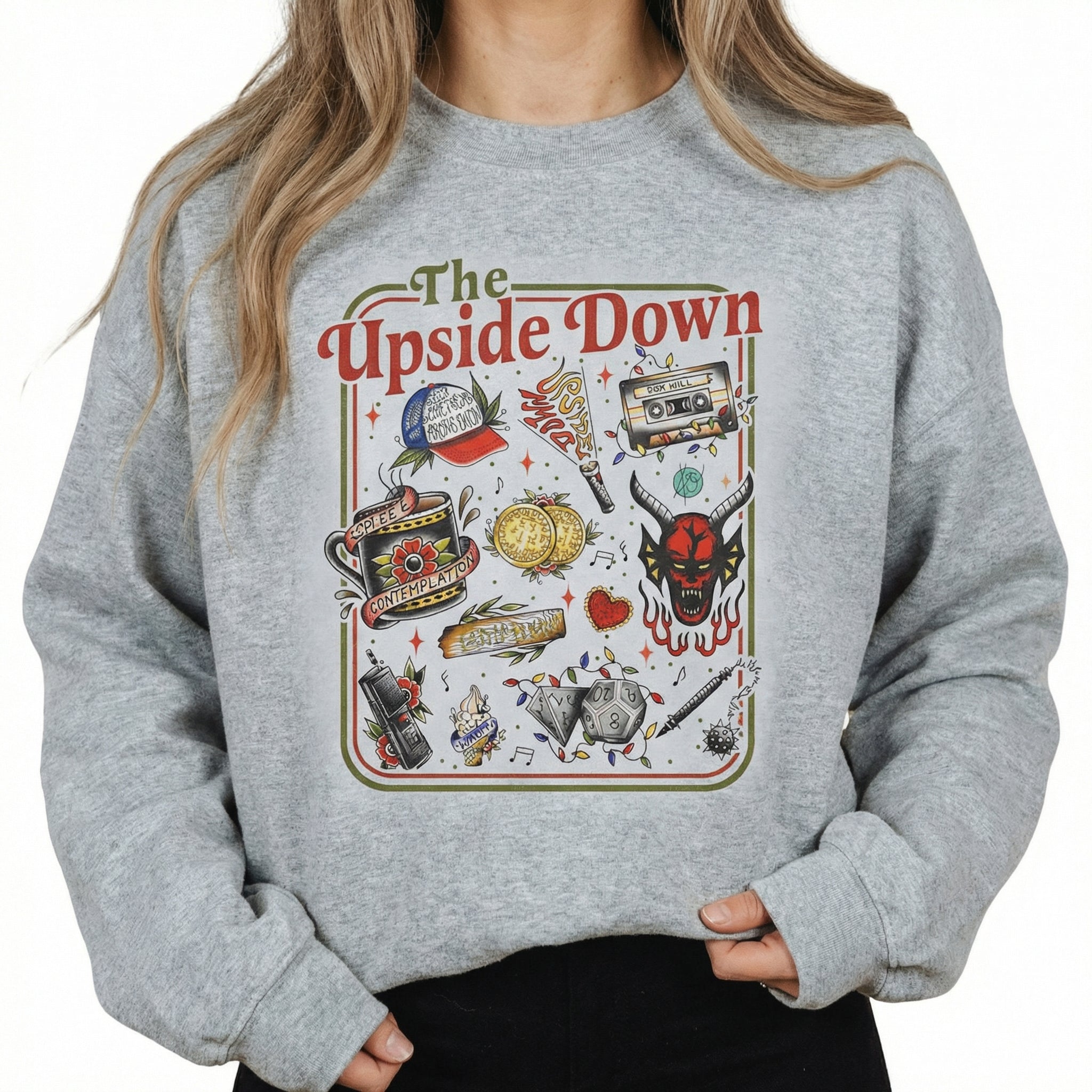 Upside World Inspired Christmas T-Shirt - Retro Sci Fi Holiday Graphic Tee