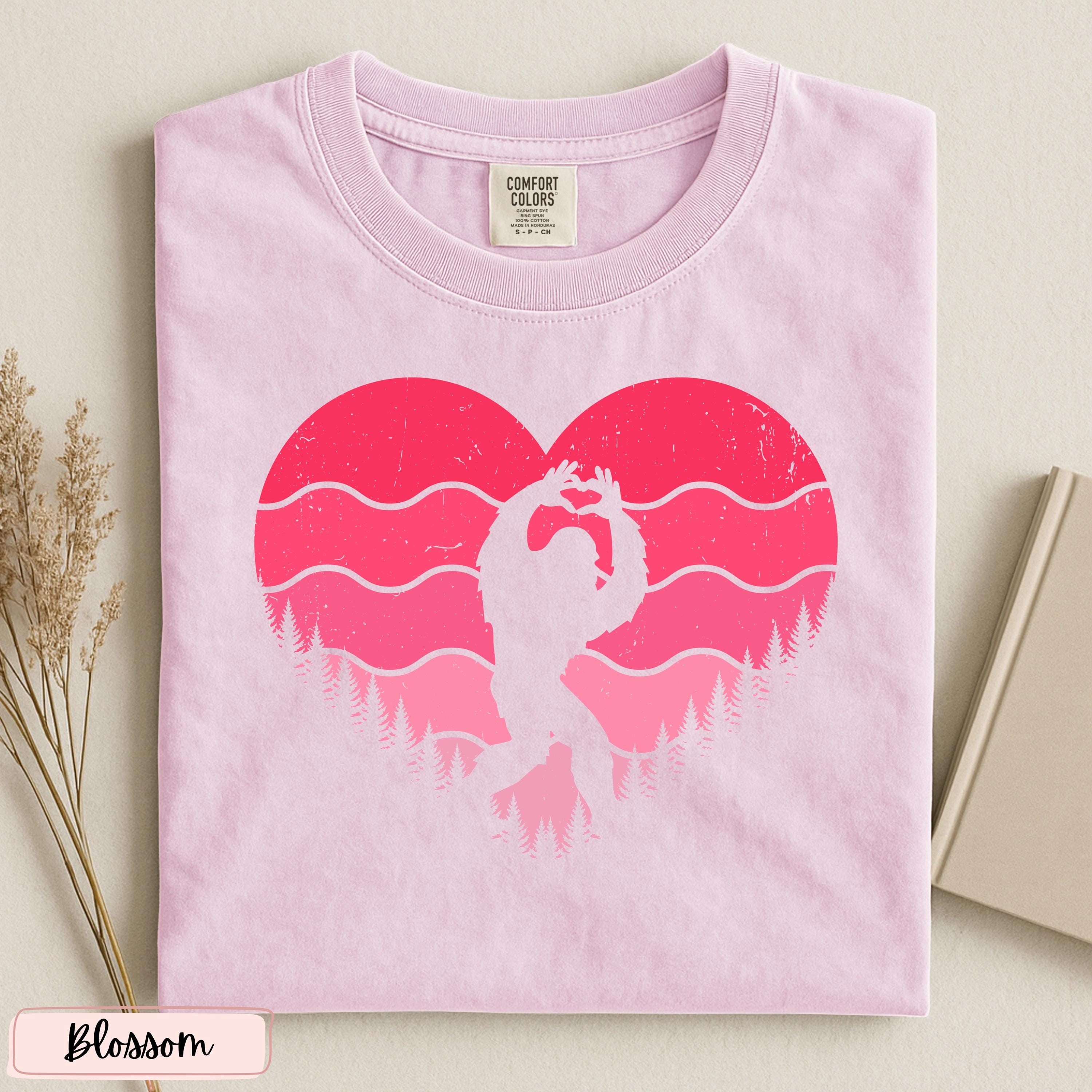 Valentine Bigfoot T-Shirt – Funny Sasquatch Love Heart Graphic Tee