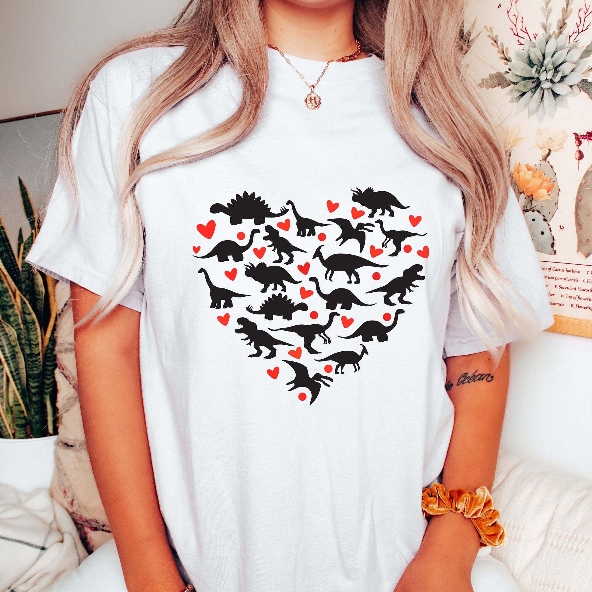 Valentine Dinosaur Heart T-Shirt – Funny Dino Love Graphic Tee