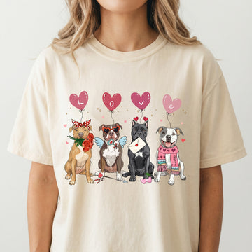 Valentine Dog Graphic T-Shirt – XOXO Puppy Love Shirt – Animal Lover Gift