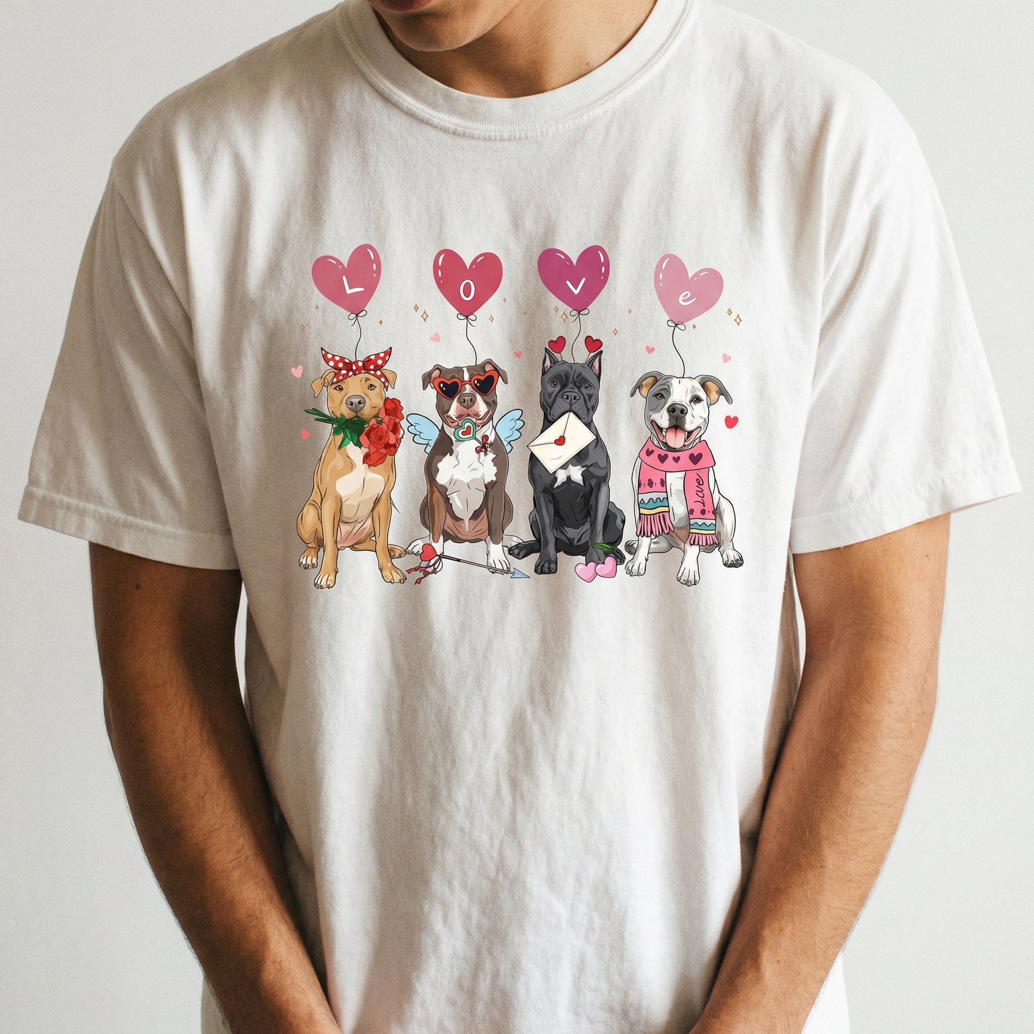 Valentine Dog Graphic T-Shirt – XOXO Puppy Love Shirt – Animal Lover Gift