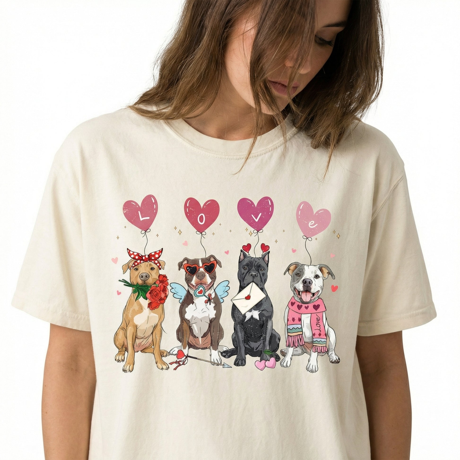 Valentine Pit Bull Dog Graphic T-Shirt – XOXO Love Puppy Tee
