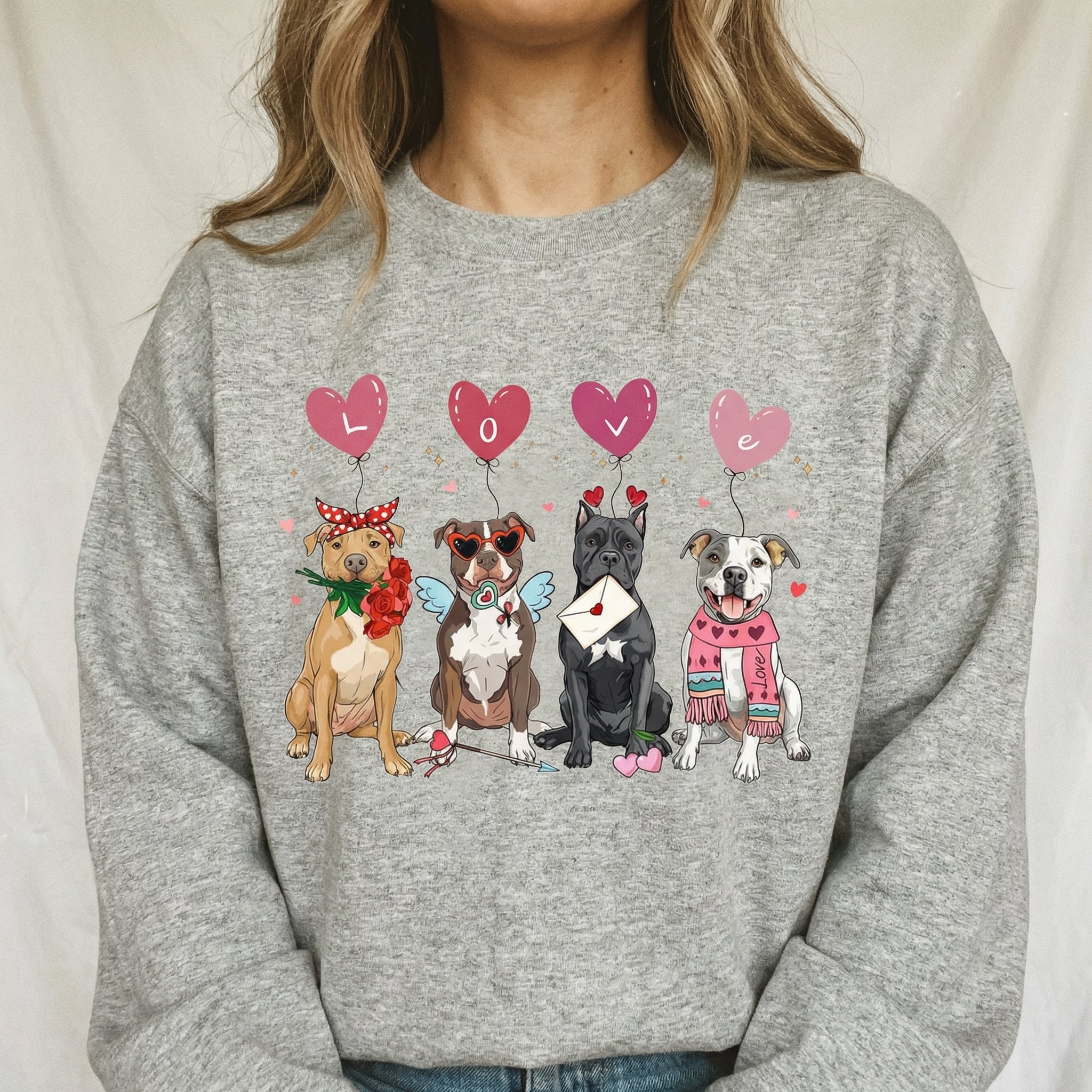 Valentine Pit Bull Dog Graphic T-Shirt – XOXO Love Puppy Tee