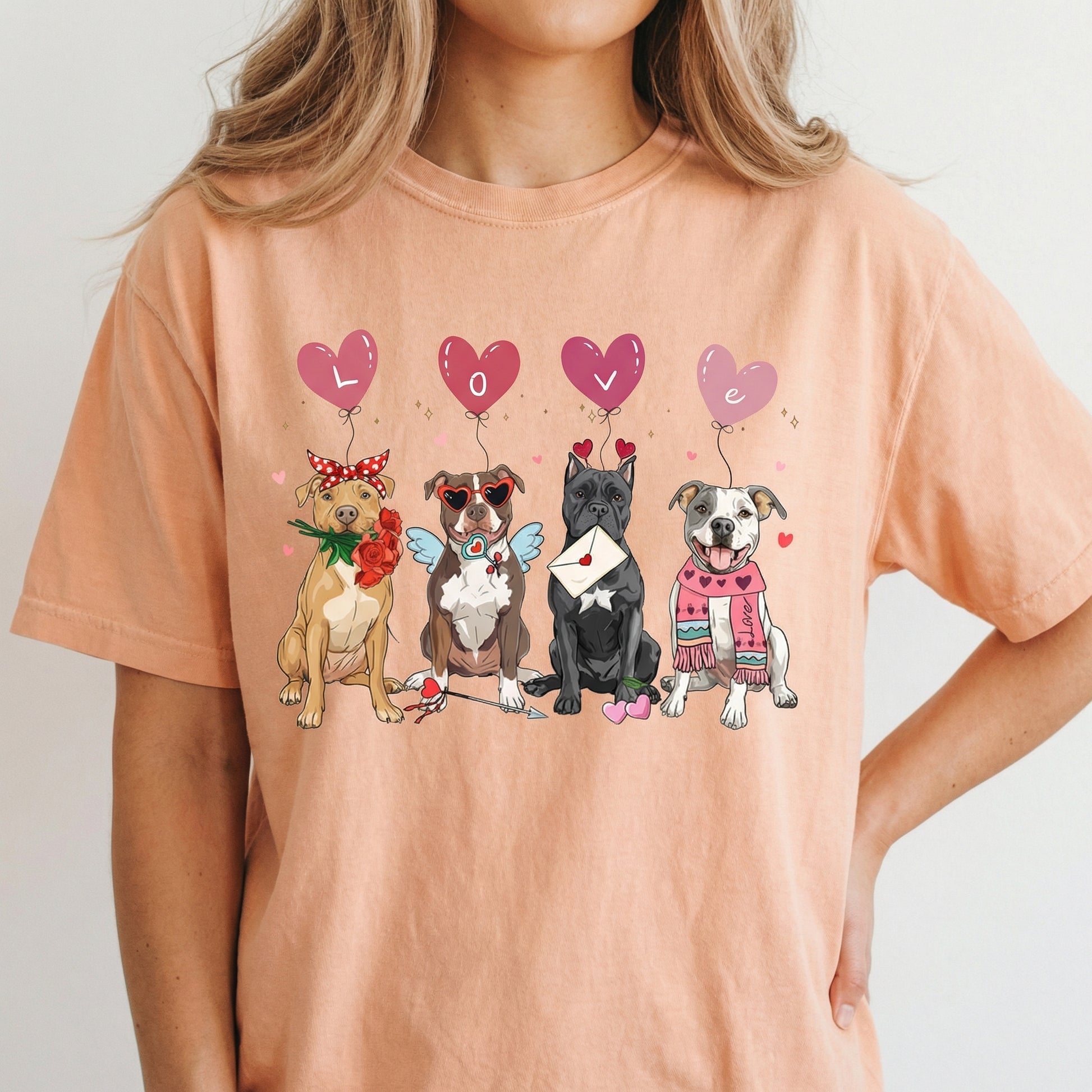 Valentine Pit Bull Dog Graphic T-Shirt – XOXO Love Puppy Tee