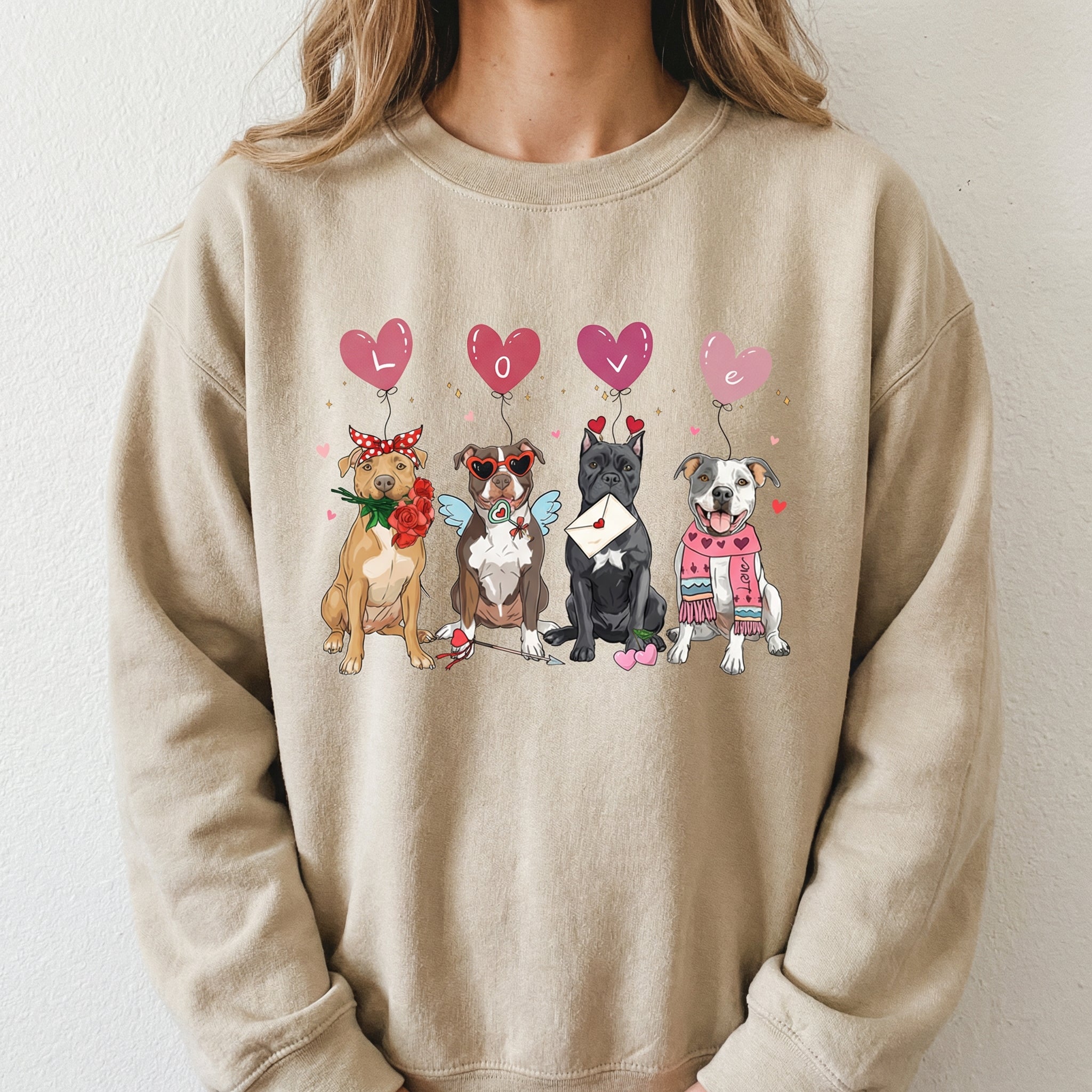 Valentine Pit Bull Dog Graphic T-Shirt – XOXO Love Puppy Tee