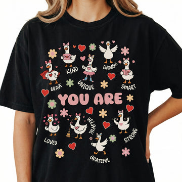 Valentine Teacher Affirmation Shirt – Cute Goose Classroom Graphic Tee