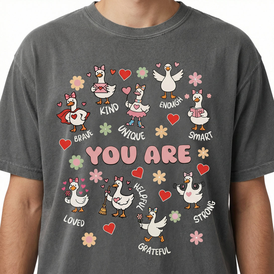 Valentine Teacher Affirmation Shirt – Cute Goose Classroom Graphic Tee
