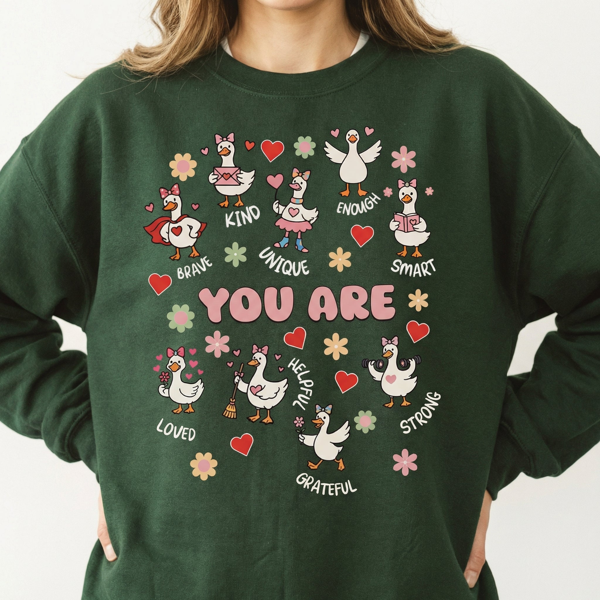 Valentine Teacher Affirmation Shirt – Cute Goose Classroom Graphic Tee