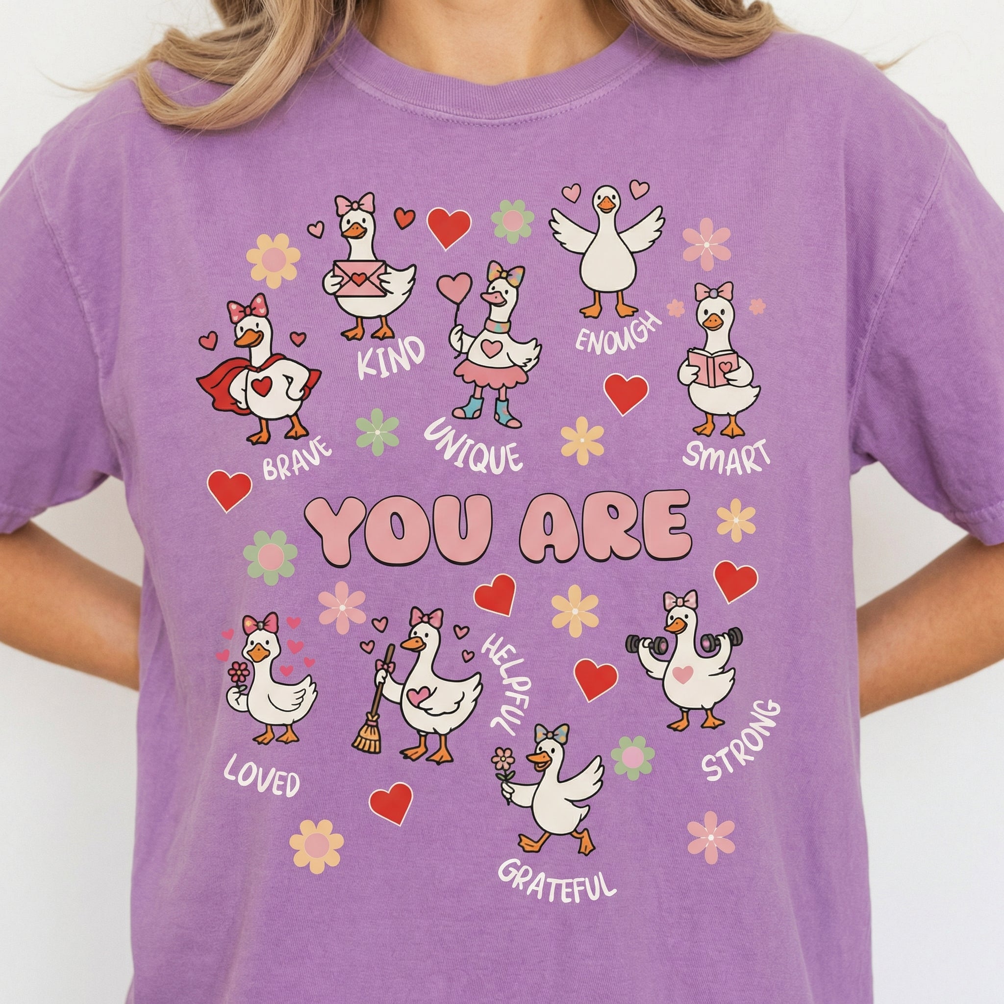 Valentine Teacher Affirmation Shirt – Cute Goose Classroom Graphic Tee