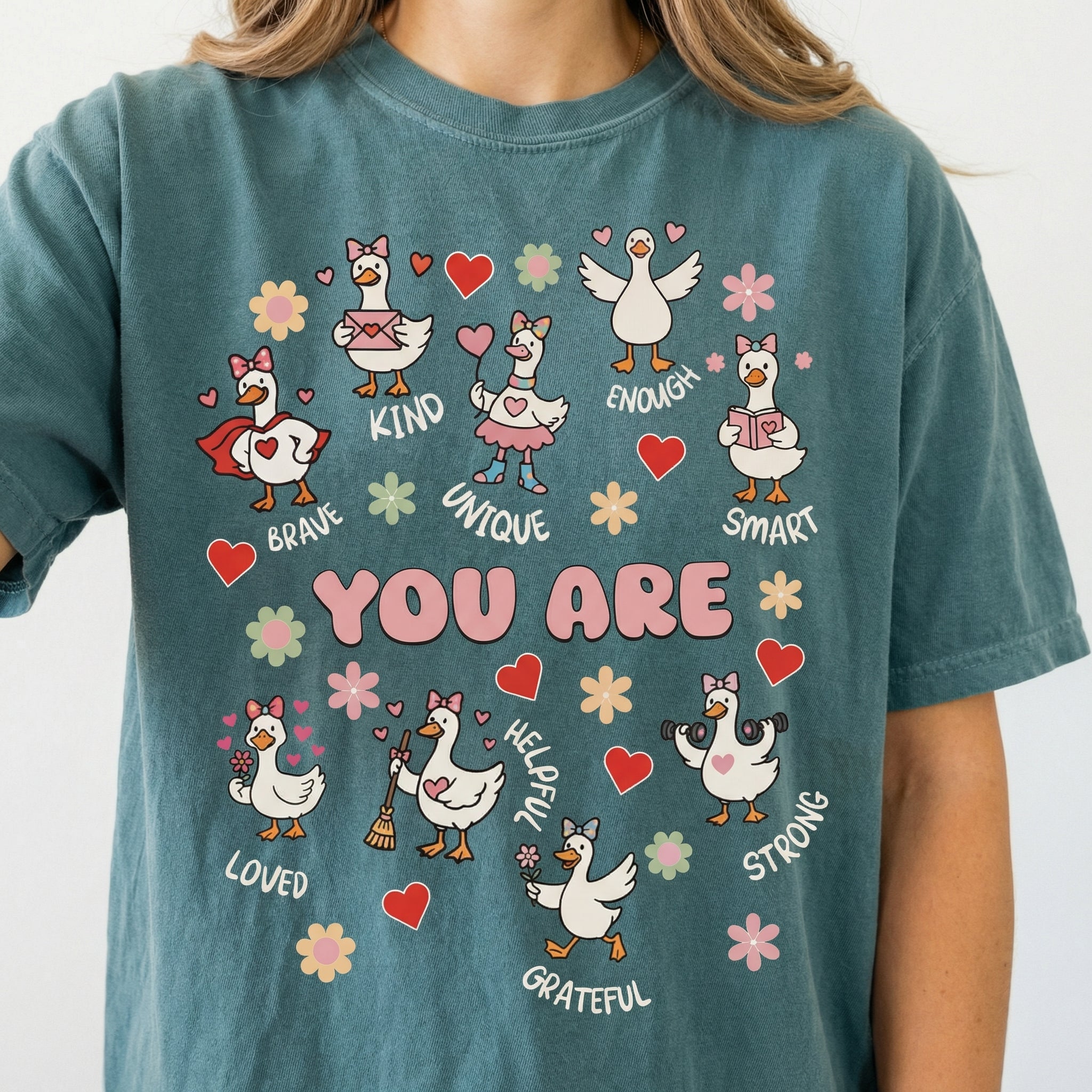 Valentine Teacher Affirmation Shirt – Cute Goose Classroom Graphic Tee