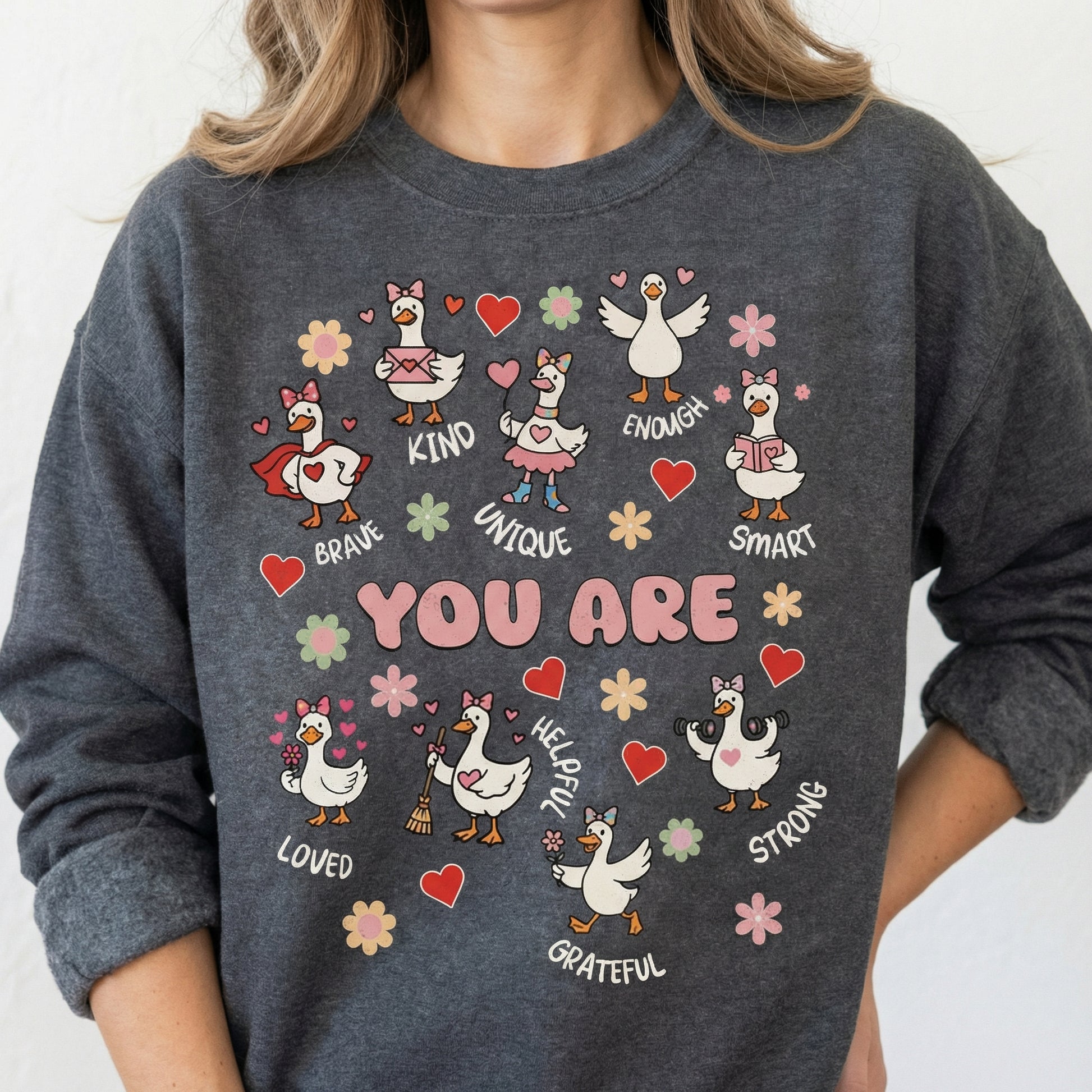 Valentine Teacher Affirmation Shirt – Cute Goose Classroom Graphic Tee