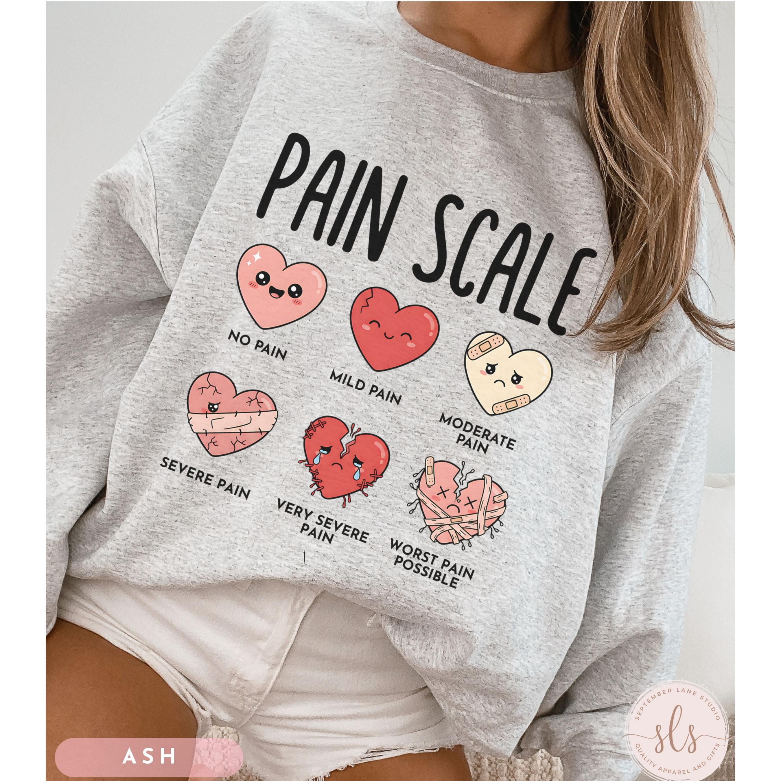 Valentine’s Day Nurse Sweatshirt – RN Pain Scale Love Graphic
