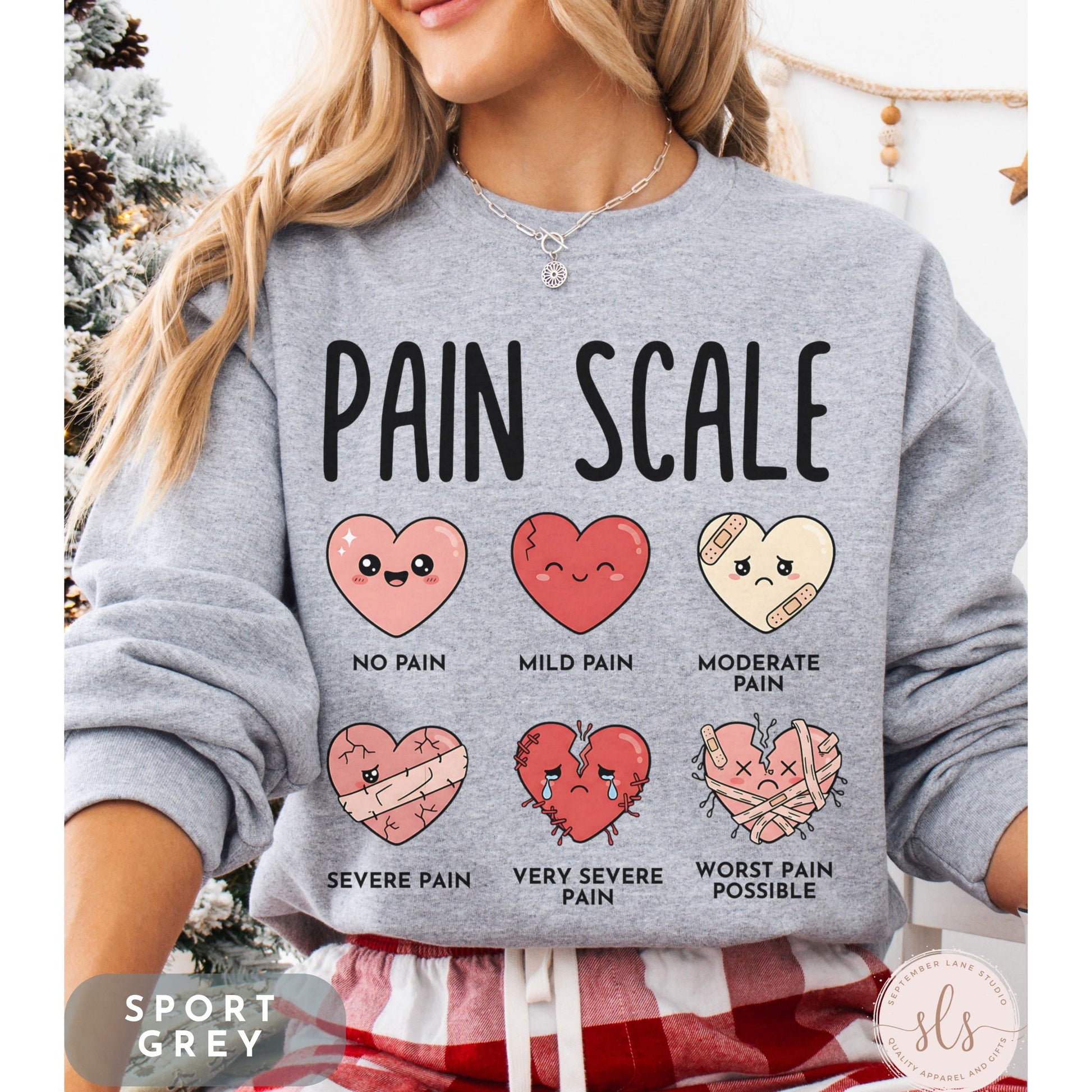 Valentine’s Day Nurse Sweatshirt – RN Pain Scale Love Graphic
