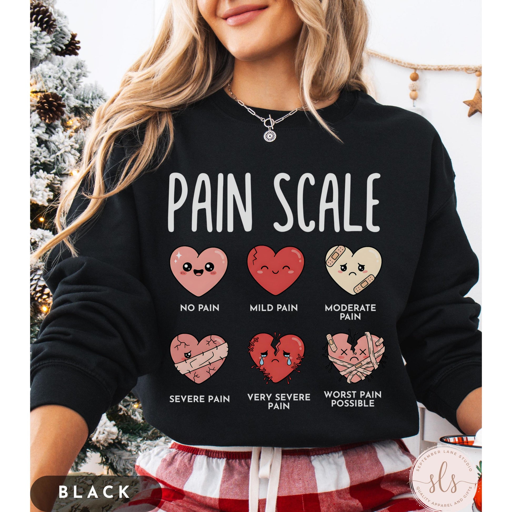 Valentine’s Day Nurse Sweatshirt – RN Pain Scale Love Graphic
