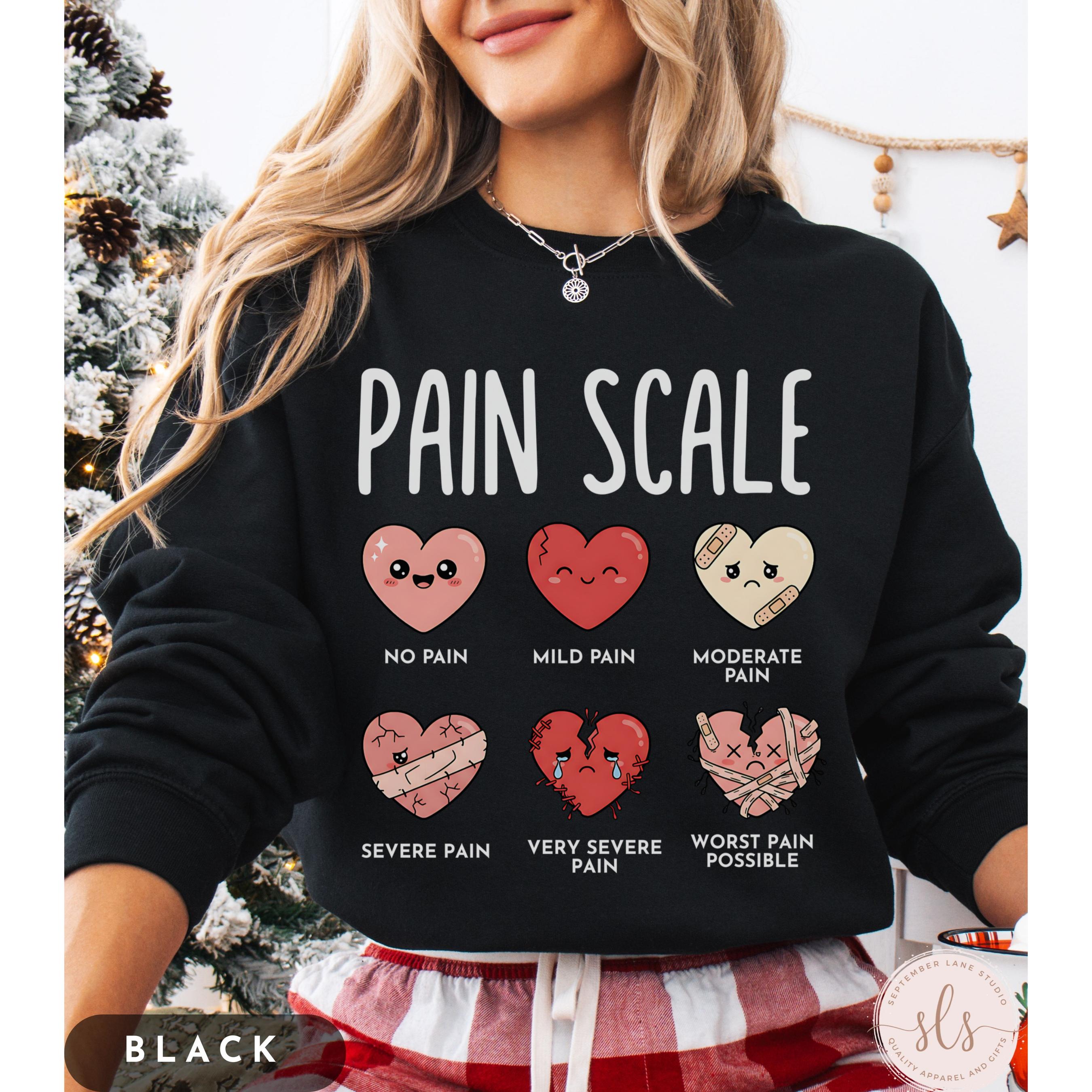 Valentine’s Day Nurse Sweatshirt – RN Pain Scale Love Graphic