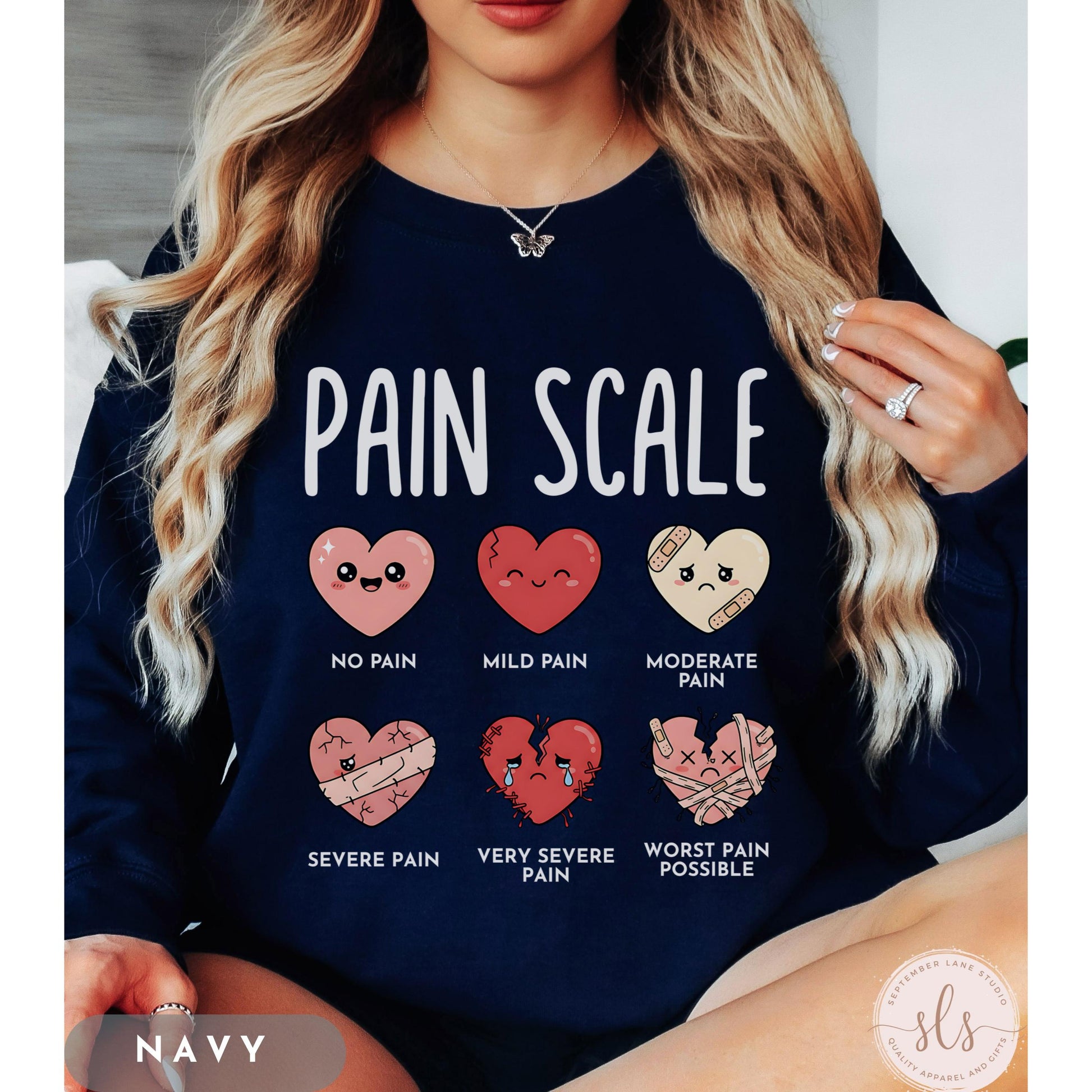 Valentine’s Day Nurse Sweatshirt – RN Pain Scale Love Graphic