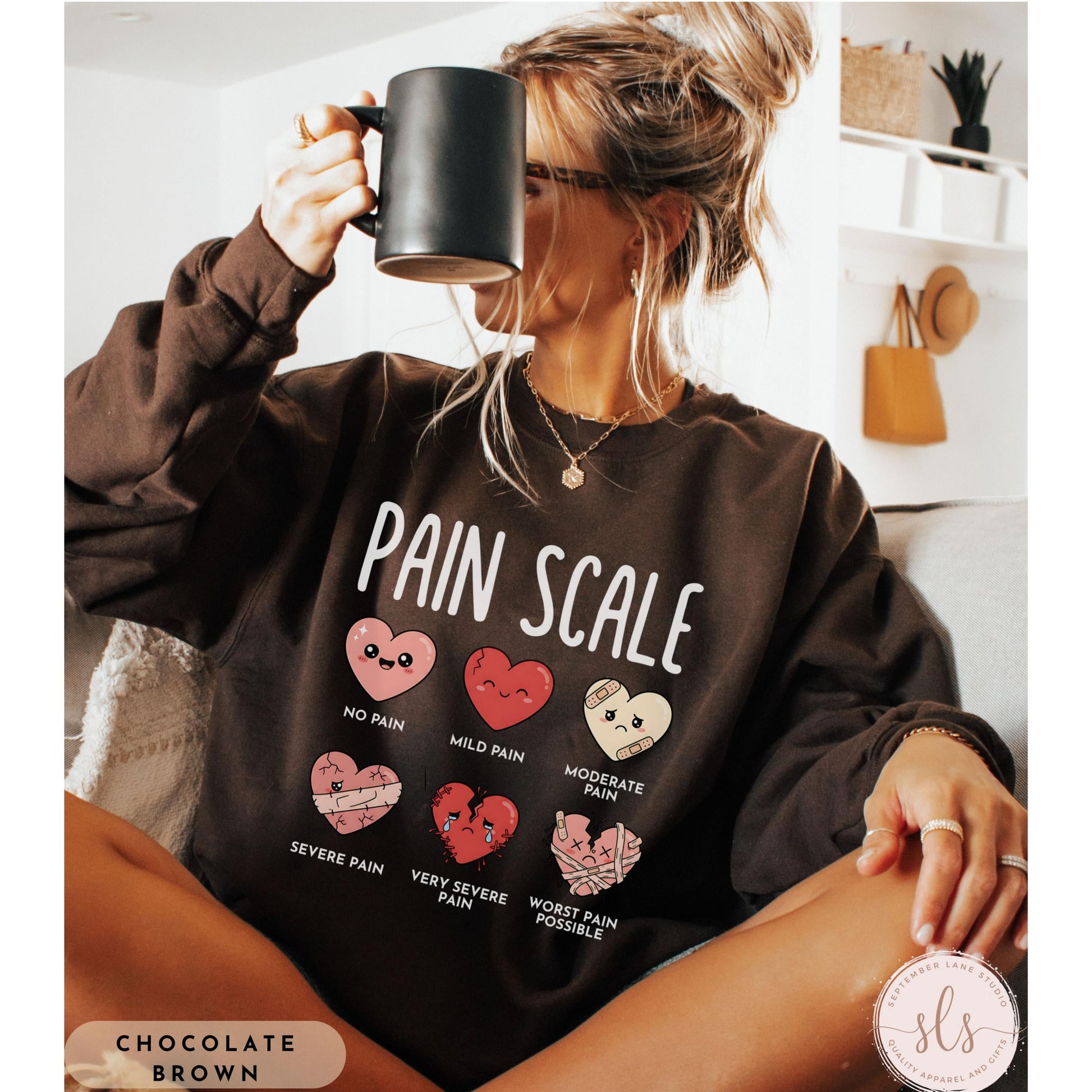 Valentine’s Day Nurse Sweatshirt – RN Pain Scale Love Graphic