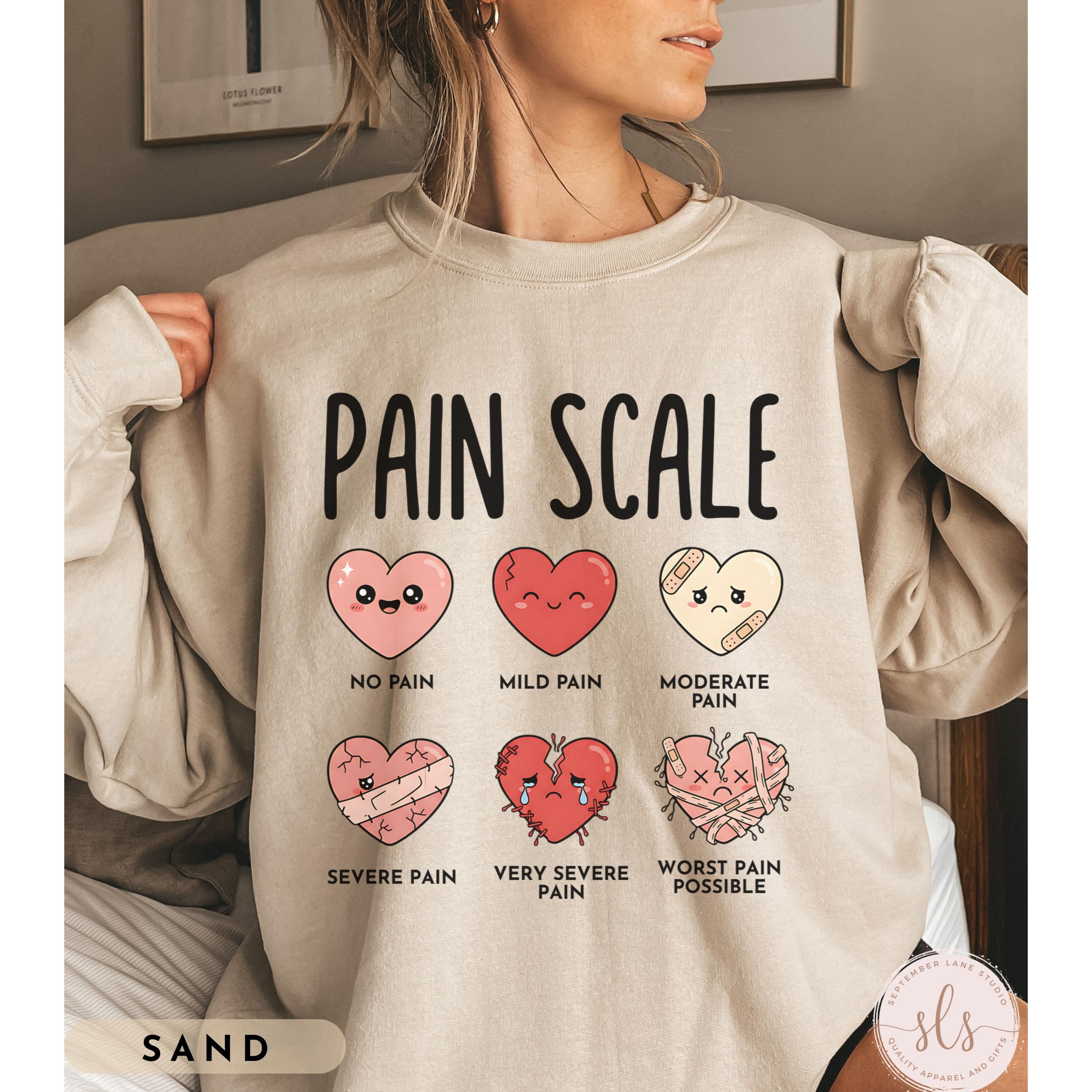 Valentine’s Day Nurse Sweatshirt – RN Pain Scale Love Graphic