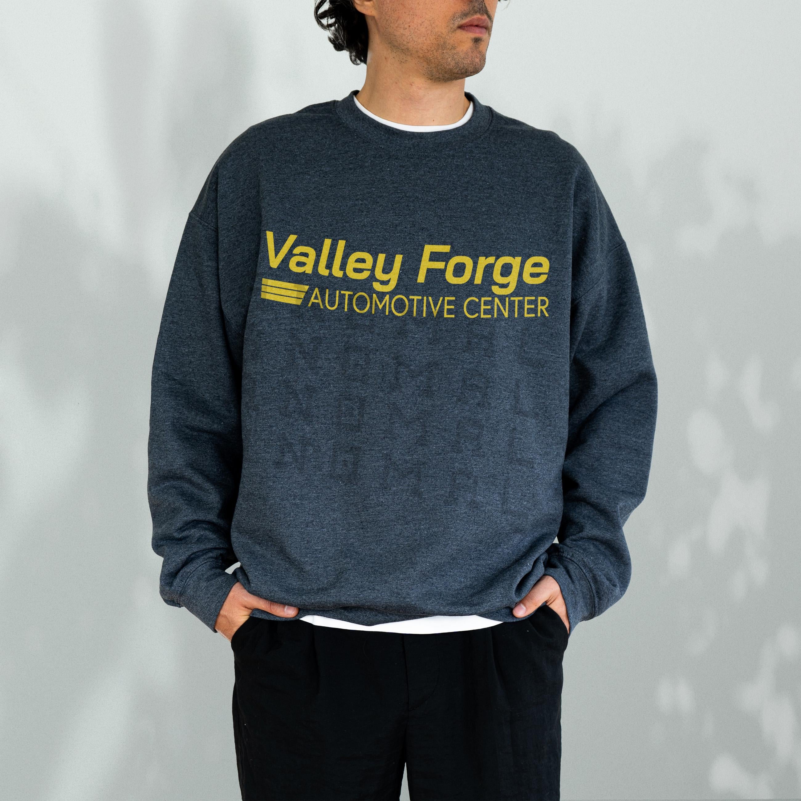 Valley Forge Automotive Sweatshirt – Funny TV Show Fan Apparel