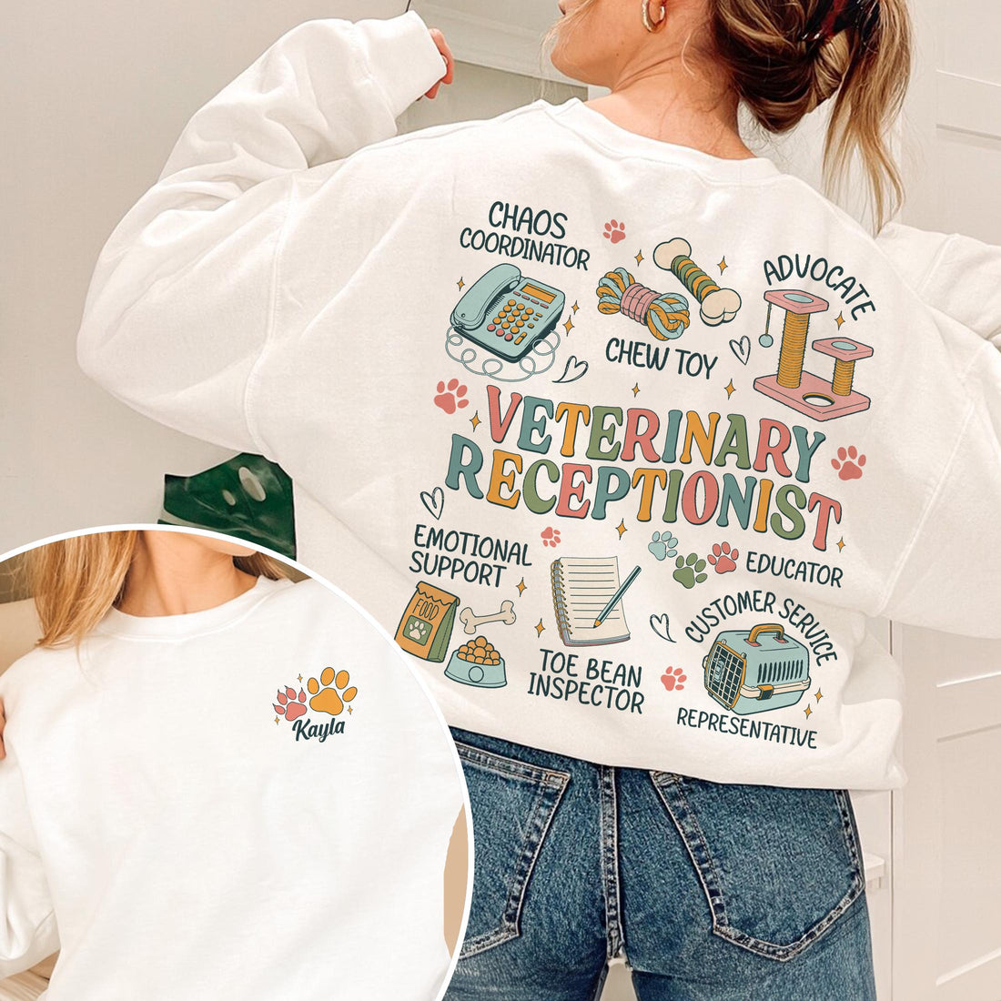 Veterinary Receptionist Sweatshirt – Vet Assistant Animal Lover Gift